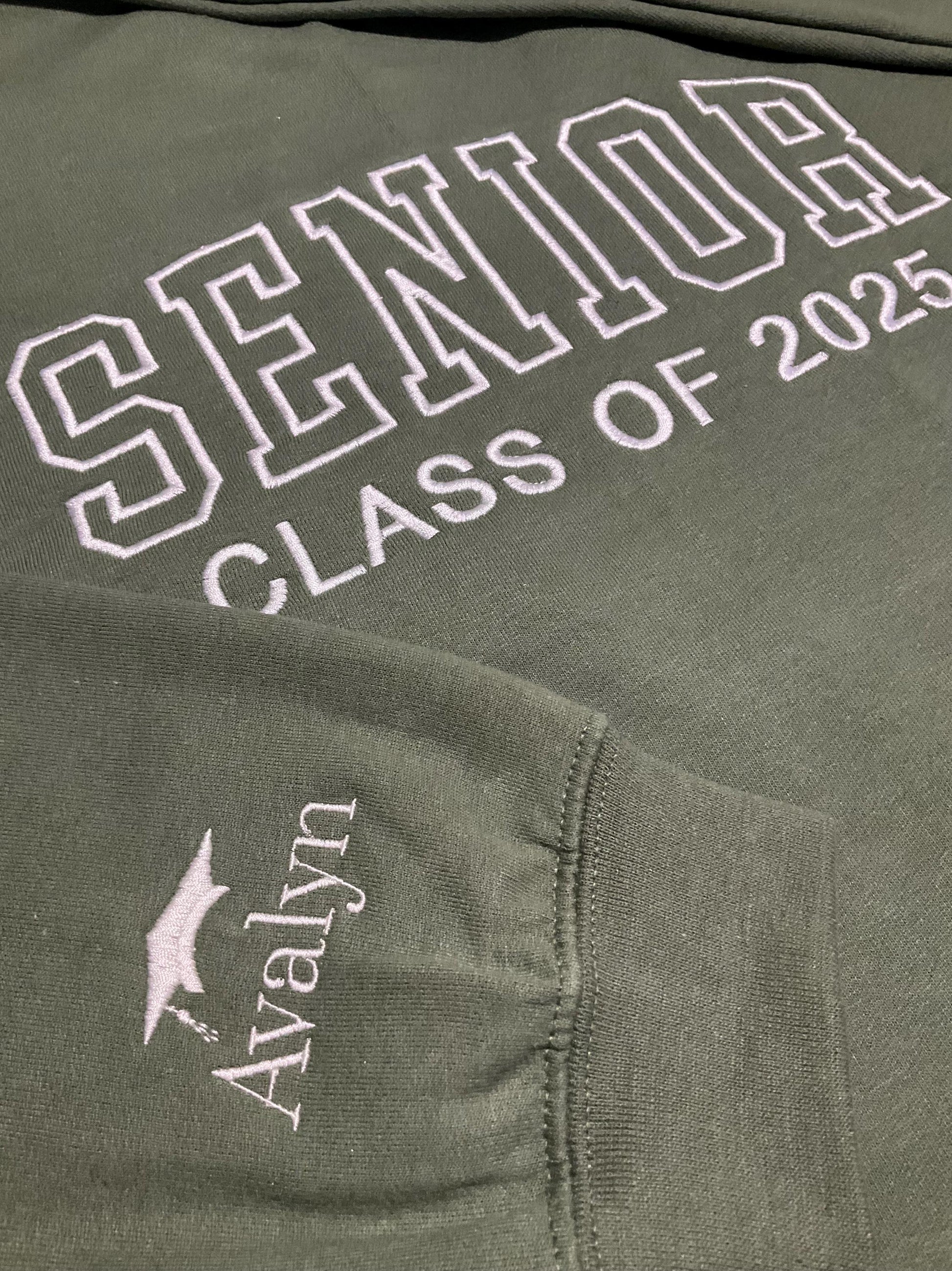 Custom Embroidered Senior Sweatshirt | Senior 2025 Sweatshirt | Graduation Hoodie | Class of 2025 | Senior Shirt | Graduation Gift