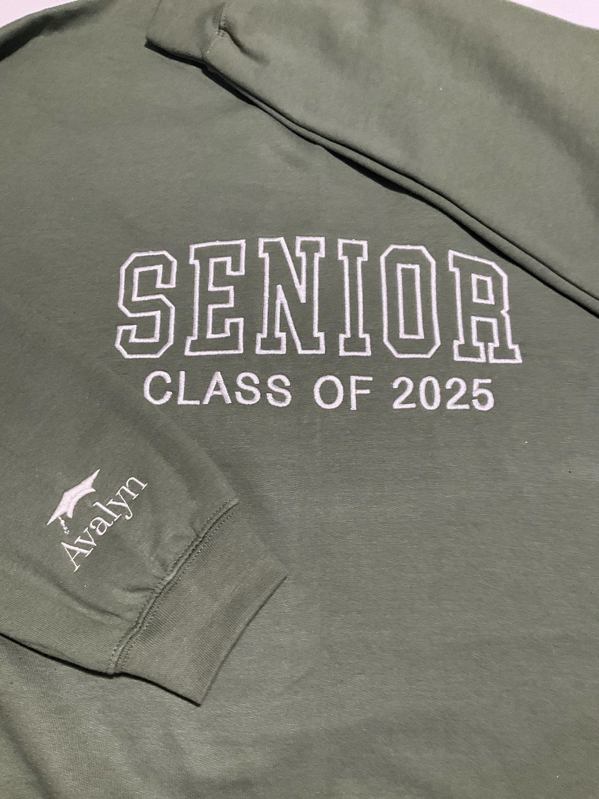 Custom Embroidered Senior Sweatshirt | Senior 2025 Sweatshirt | Graduation Hoodie | Class of 2025 | Senior Shirt | Graduation Gift