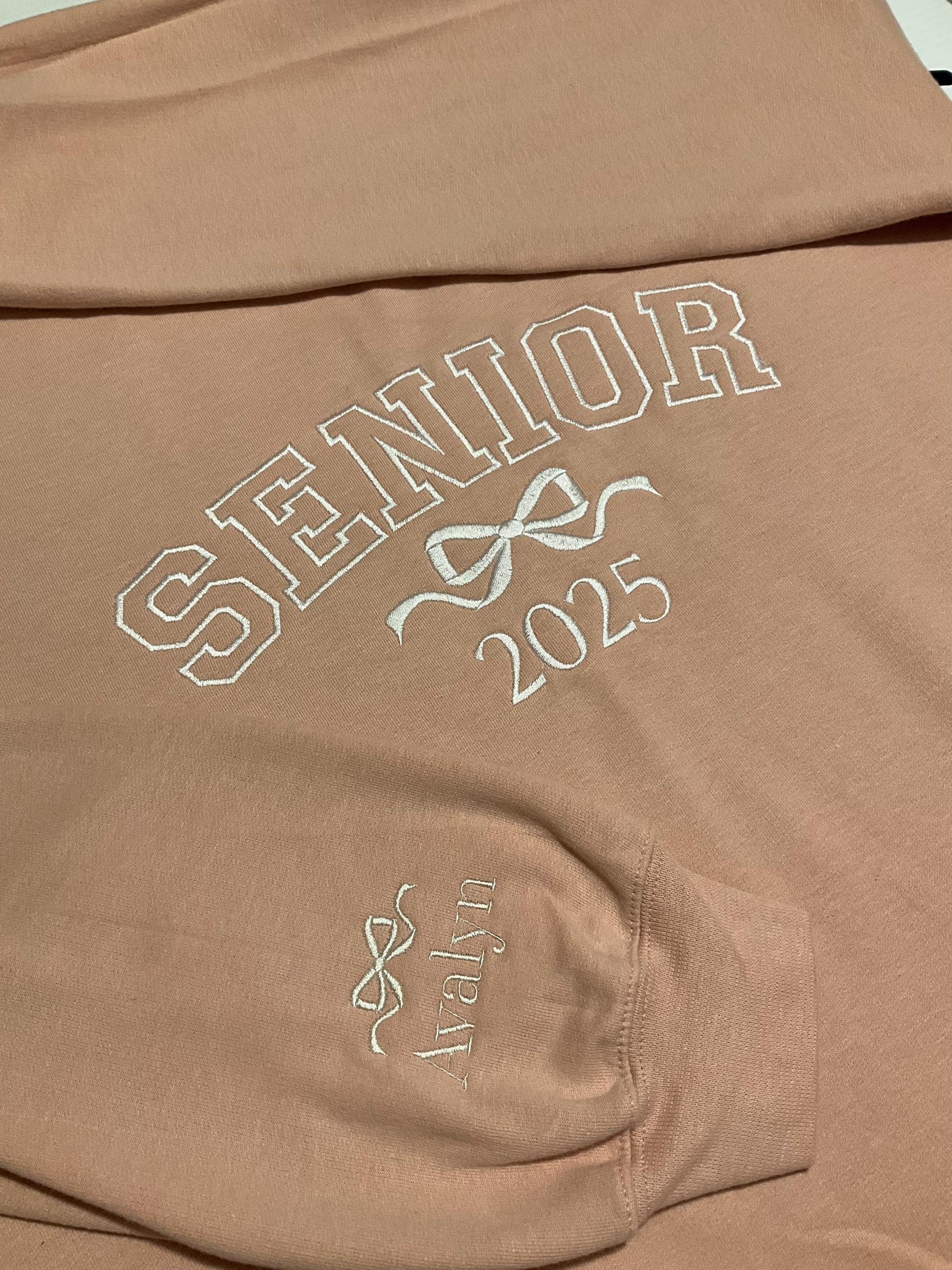 Custom Embroidered Senior Sweatshirt | Senior 2025 Sweatshirt | Graduation Hoodie | Class of 2025 | Senior Shirt | Graduation Gift