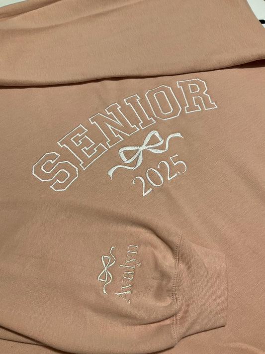 Custom Embroidered Senior Sweatshirt | Senior 2025 Sweatshirt | Graduation Hoodie | Class of 2025 | Senior Shirt | Graduation Gift
