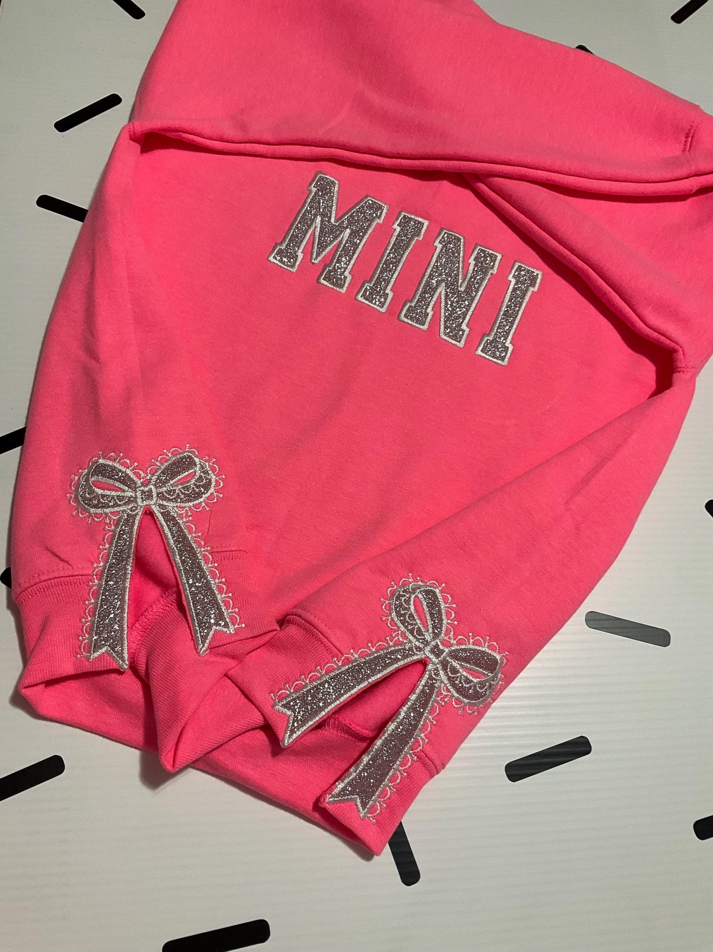 Embroidered Glitter Bow Mama and Mini Sweatshirt Set