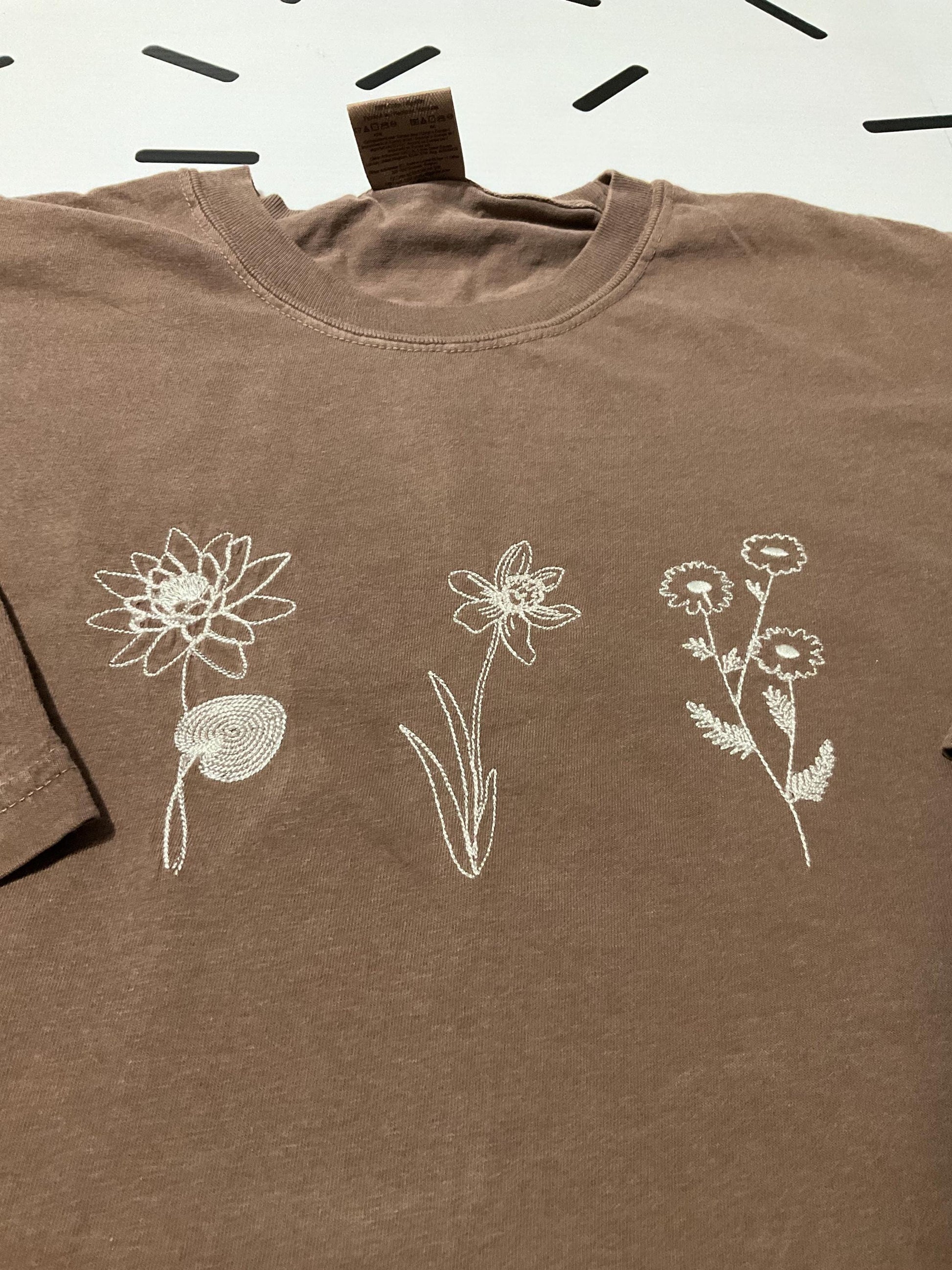 Custom Embroidered Birth Month Flower Sweatshirt: Personalized Birthday Gift