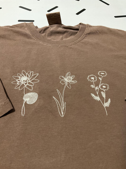 Custom Embroidered Birth Month Flower Sweatshirt: Personalized Birthday Gift