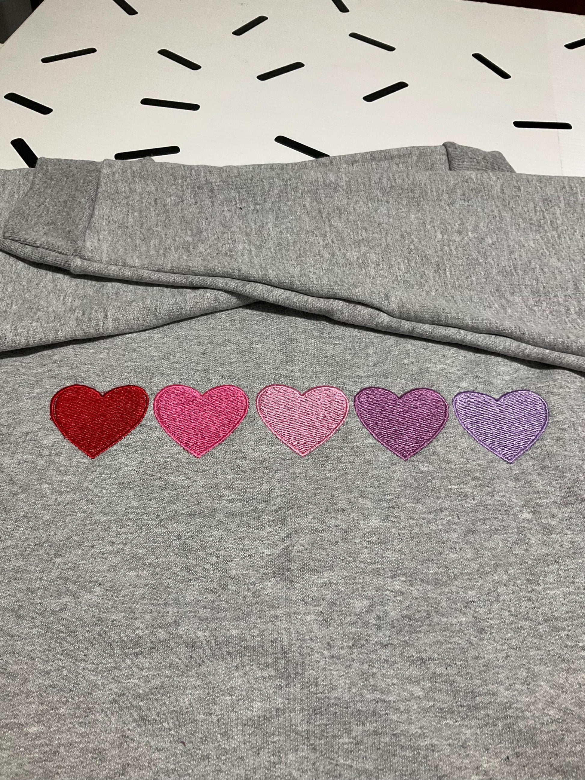 Embroidered Valentine Heart Sweatshirt | Hearts Sweatshirt | Cute Valentine Sweatshirts | Valentine Sweatshirts | Valentine Gift for Her