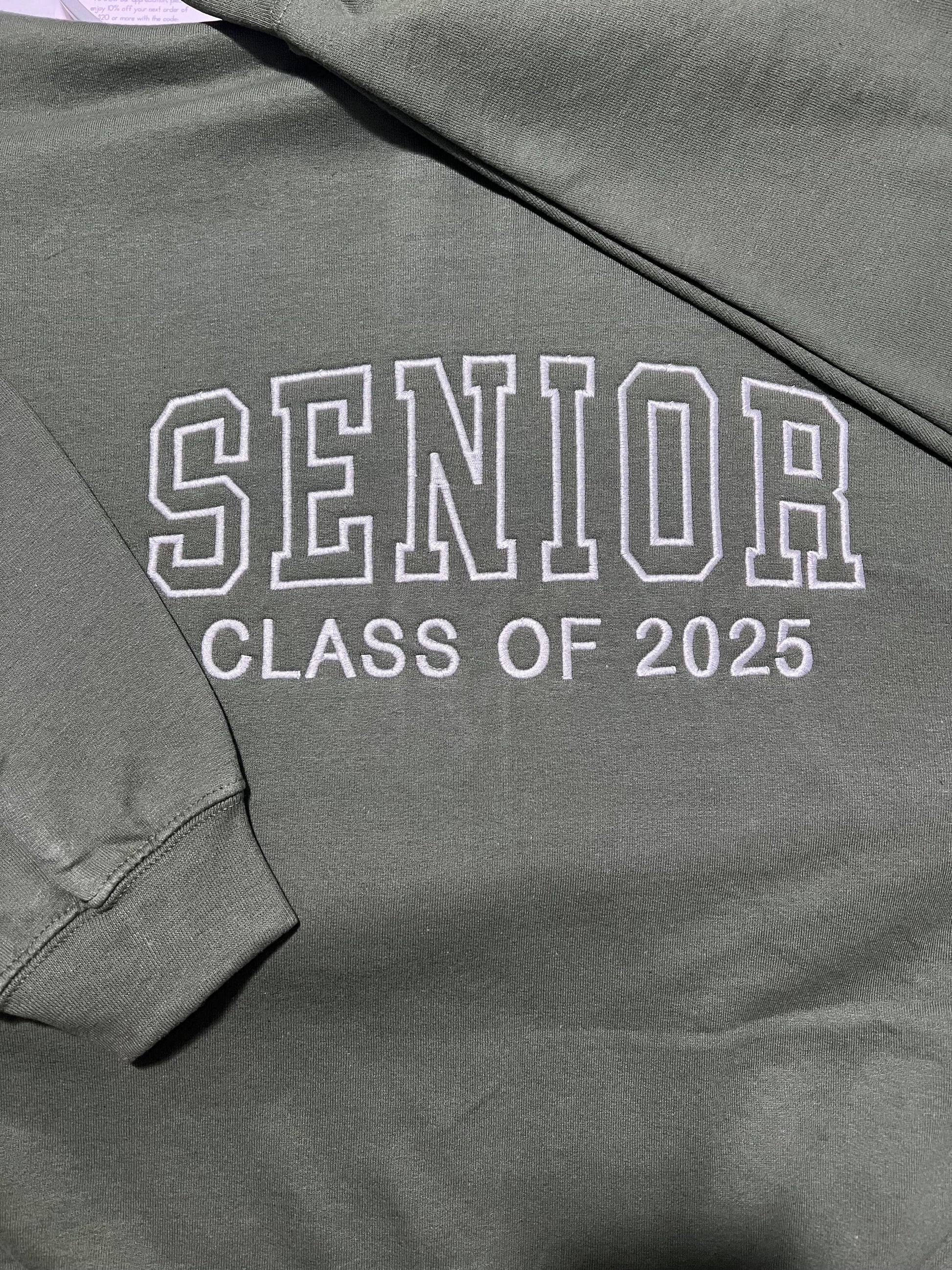 Custom Embroidered Senior Sweatshirt | Senior 2025 Sweatshirt | Graduation Hoodie | Class of 2025 | Senior Shirt | Graduation Gift