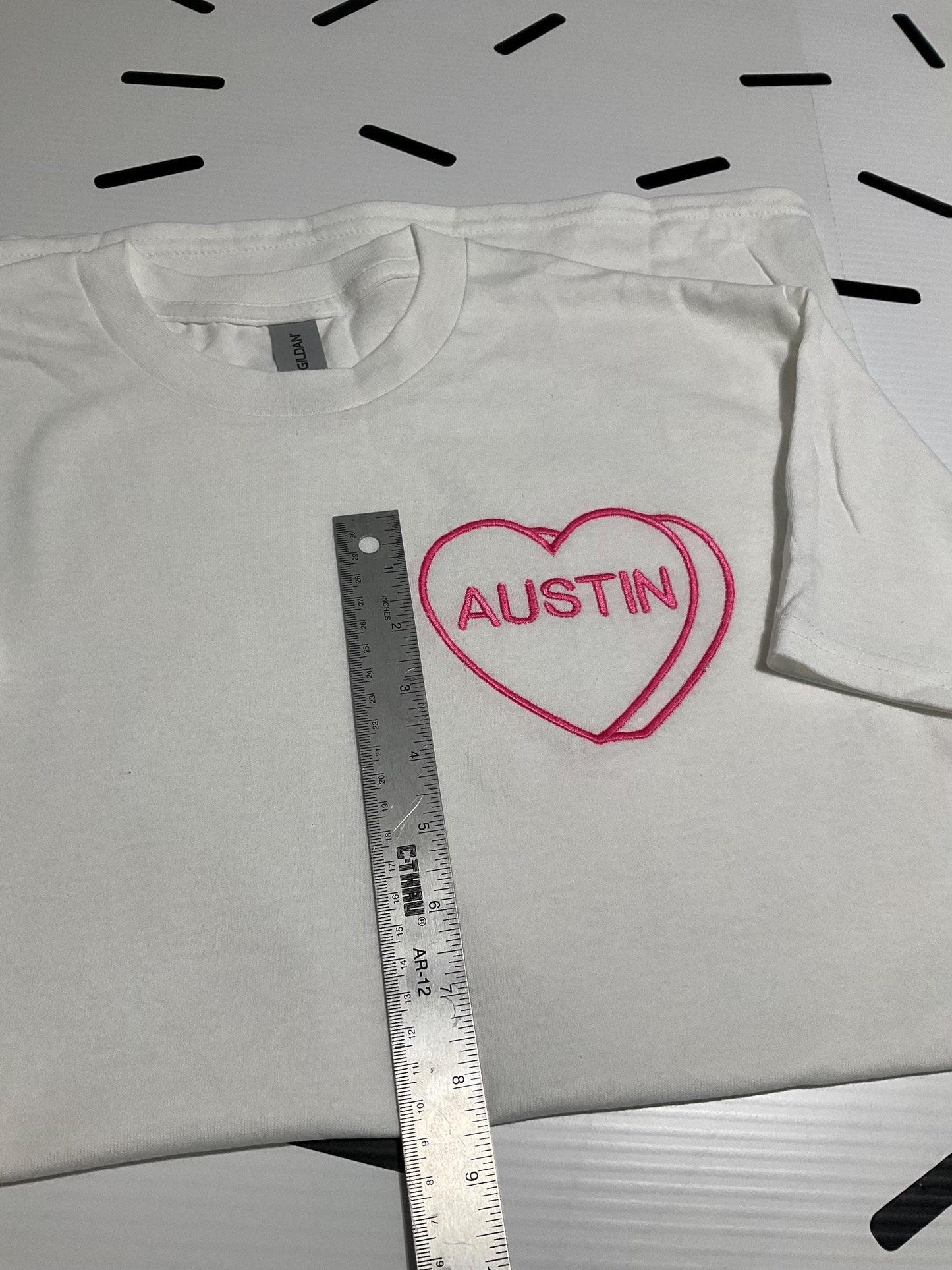 Custom Embroidered Candy Heart Sweatshirt: Personalized Valentine Gift