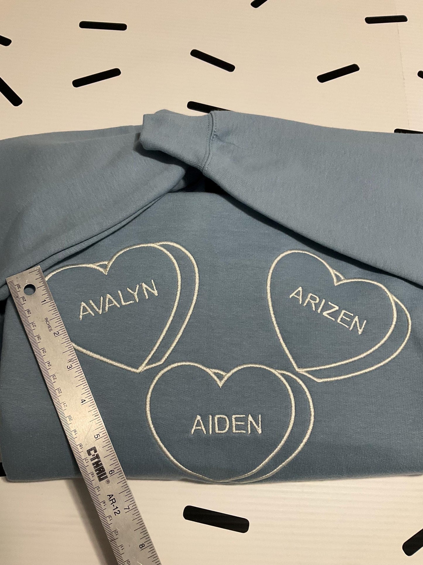 Custom Embroidered Valentine Sweatshirt | Personalized Candy Hearts | Valentine Gift | Boyfriend Gift | Couples Gift | Personalized Gift