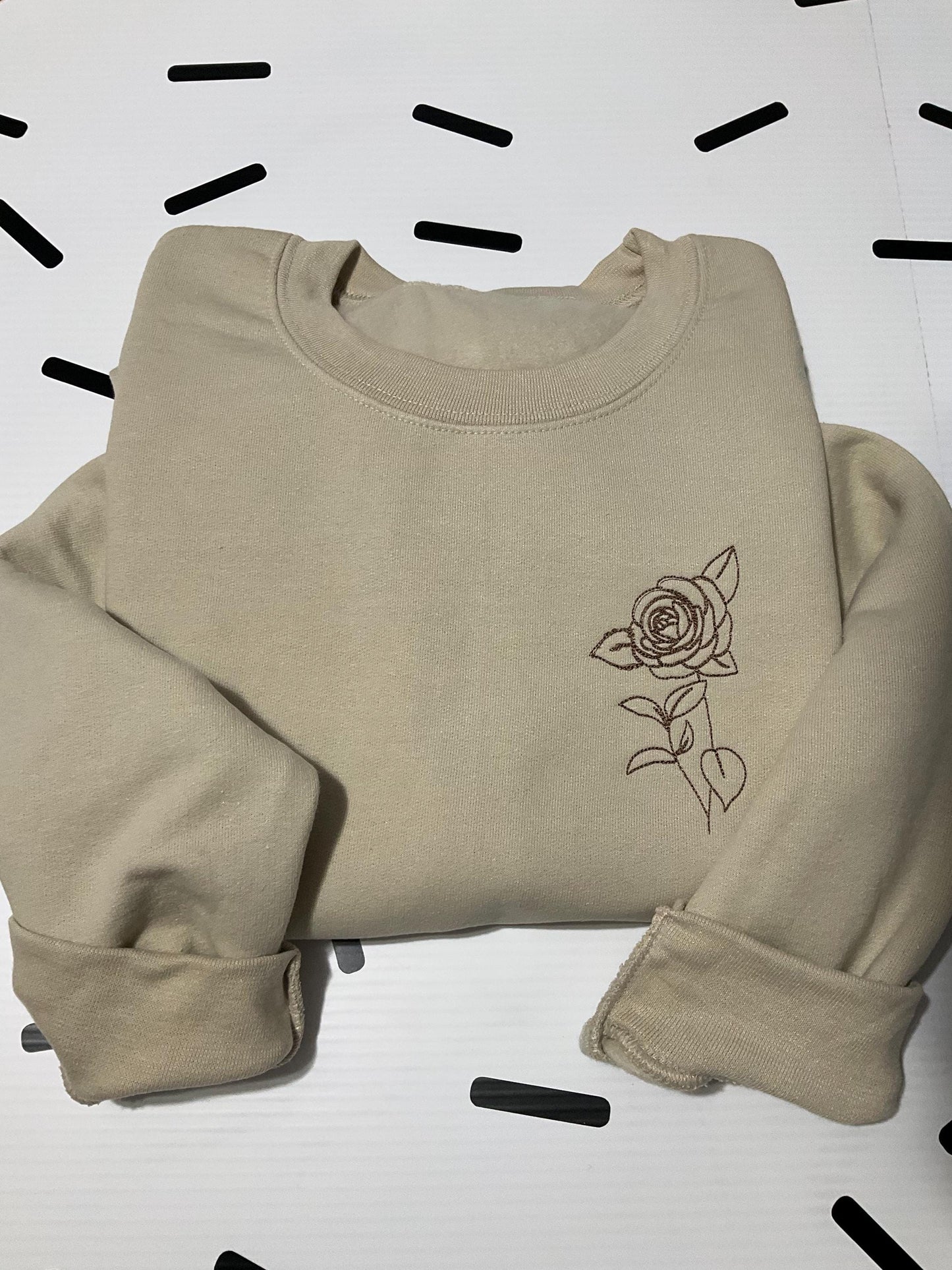Custom Embroidered Birth Month Flower Sweatshirt: Personalized Birthday Gift