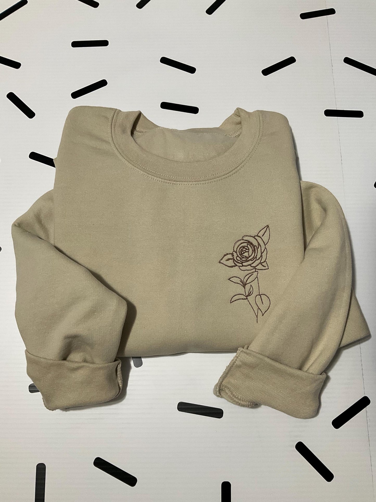 Custom Embroidered Birth Month Flower Sweatshirt: Personalized Birthday Gift