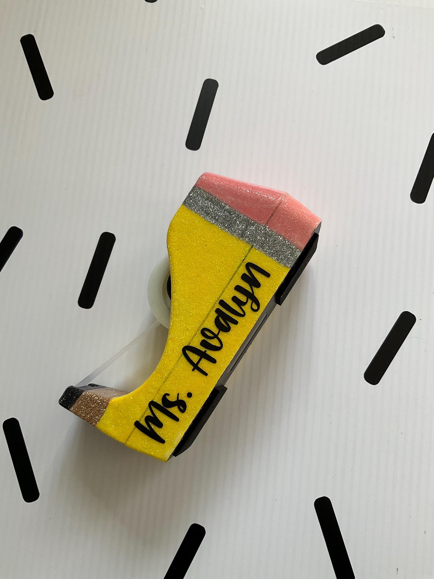 Glitter Pencil Tape Dispenser: Unique Teacher Desk Accessory