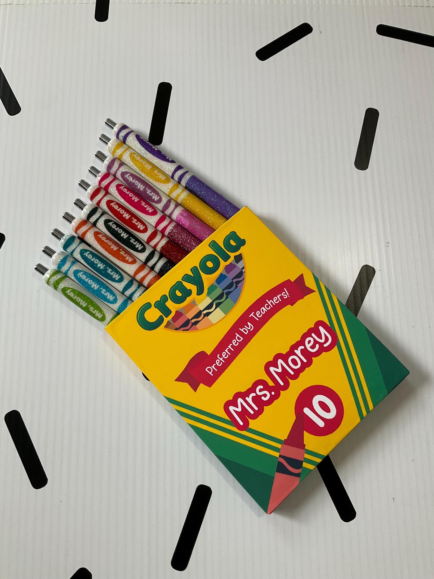 Glitter Color Personalized Teacher Pens: Unique Appreciation Gift (Set of 10)