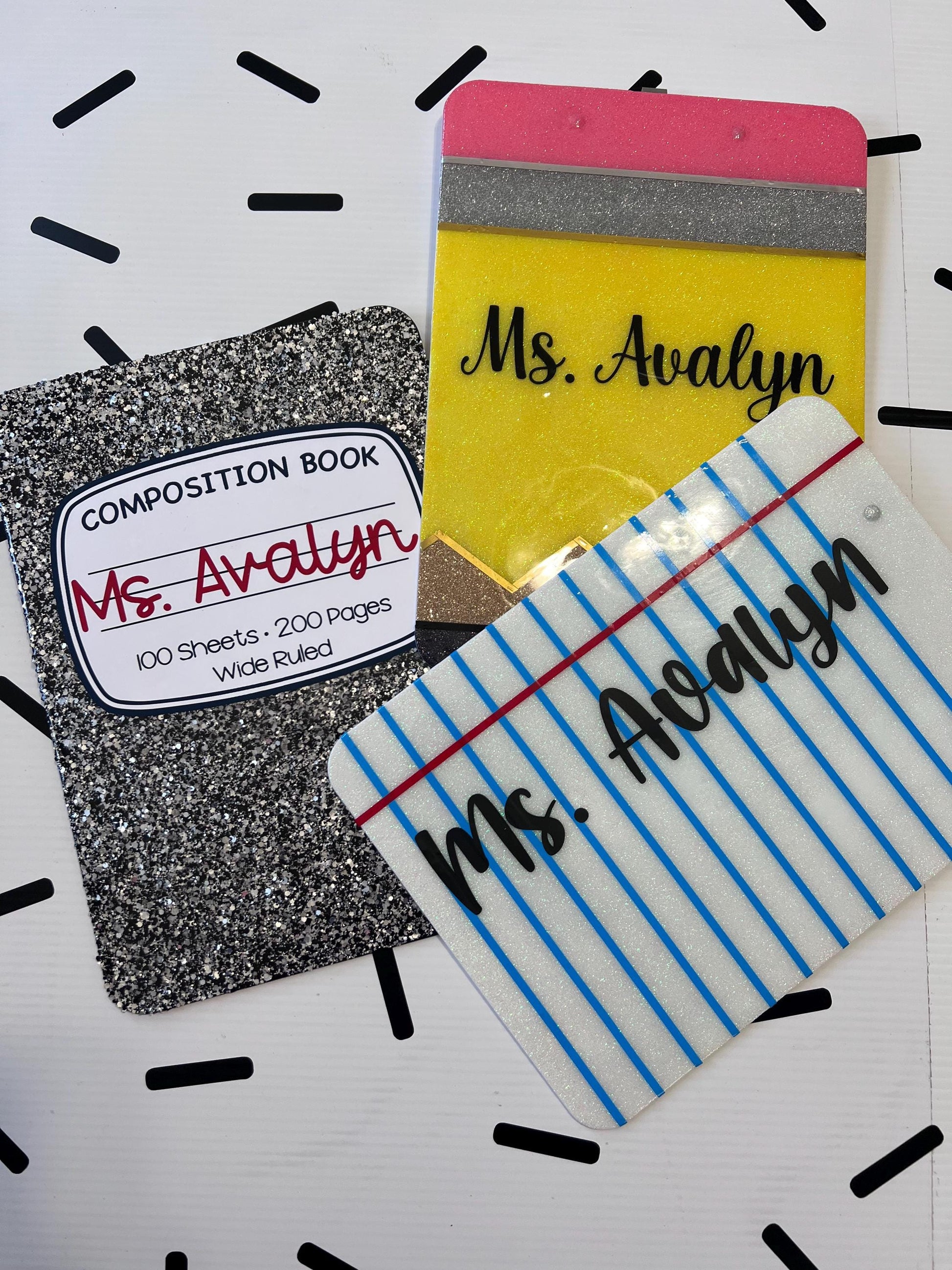 Personalized Glitter Letter Clipboard: Teacher Appreciation Gift