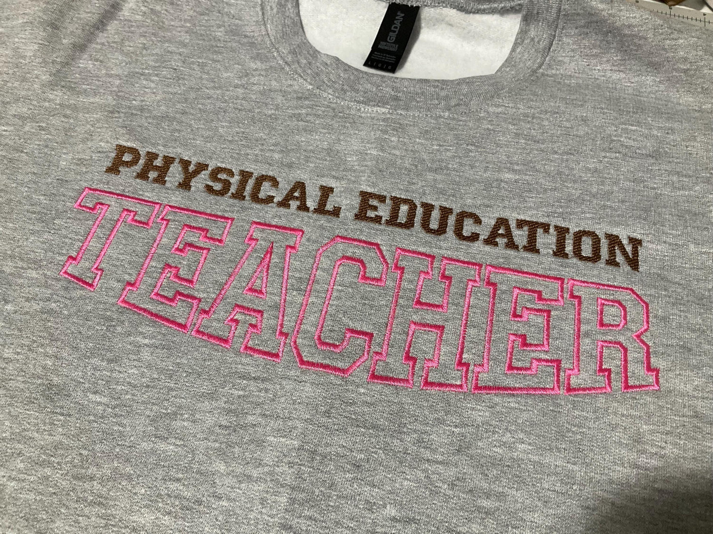 Custom Embroidered Teacher Sweatshirt: Personalized Subject Crewneck