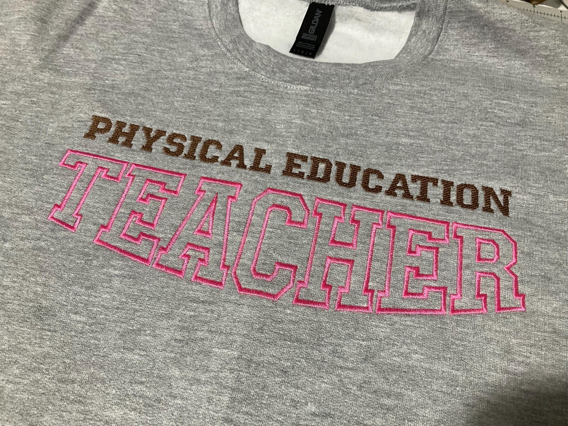 Custom Embroidered Teacher Sweatshirt: Personalized Subject Crewneck