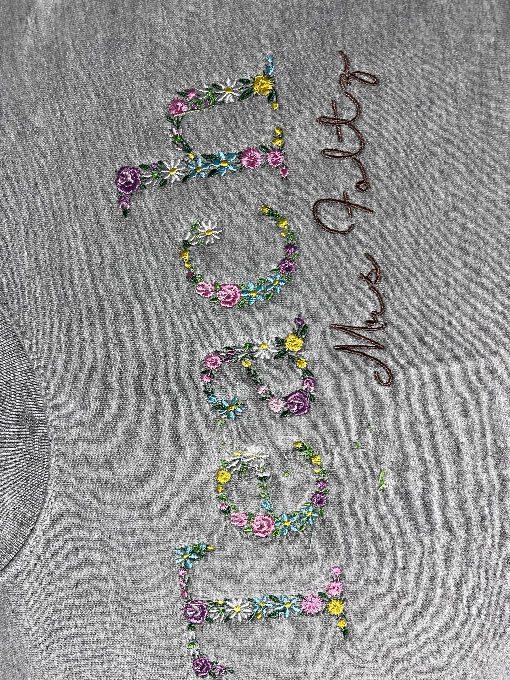 Teach Embroidered Floral Sweatshirt | Personalized Name Teacher Hoodie | New Teacher Gift | Teacher Appreciation | Custom Teach Sweatshirt
