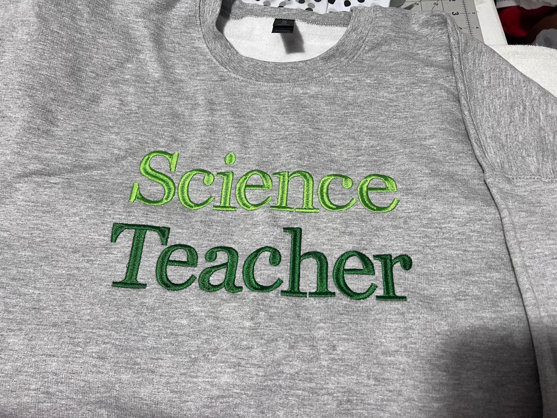 Custom Embroidered Teacher Subject Sweatshirt: Personalized Crewneck