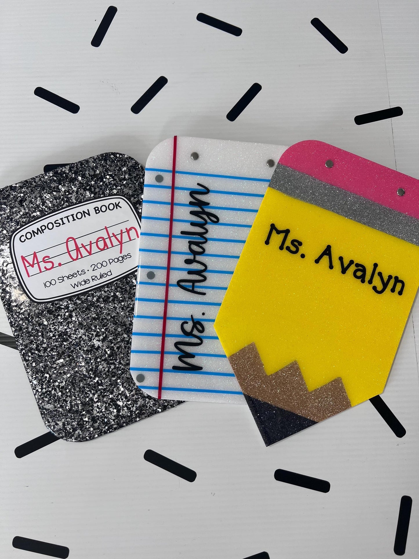 Personalized Glitter Memo Clipboard: Teacher Appreciation Gift (6x10")