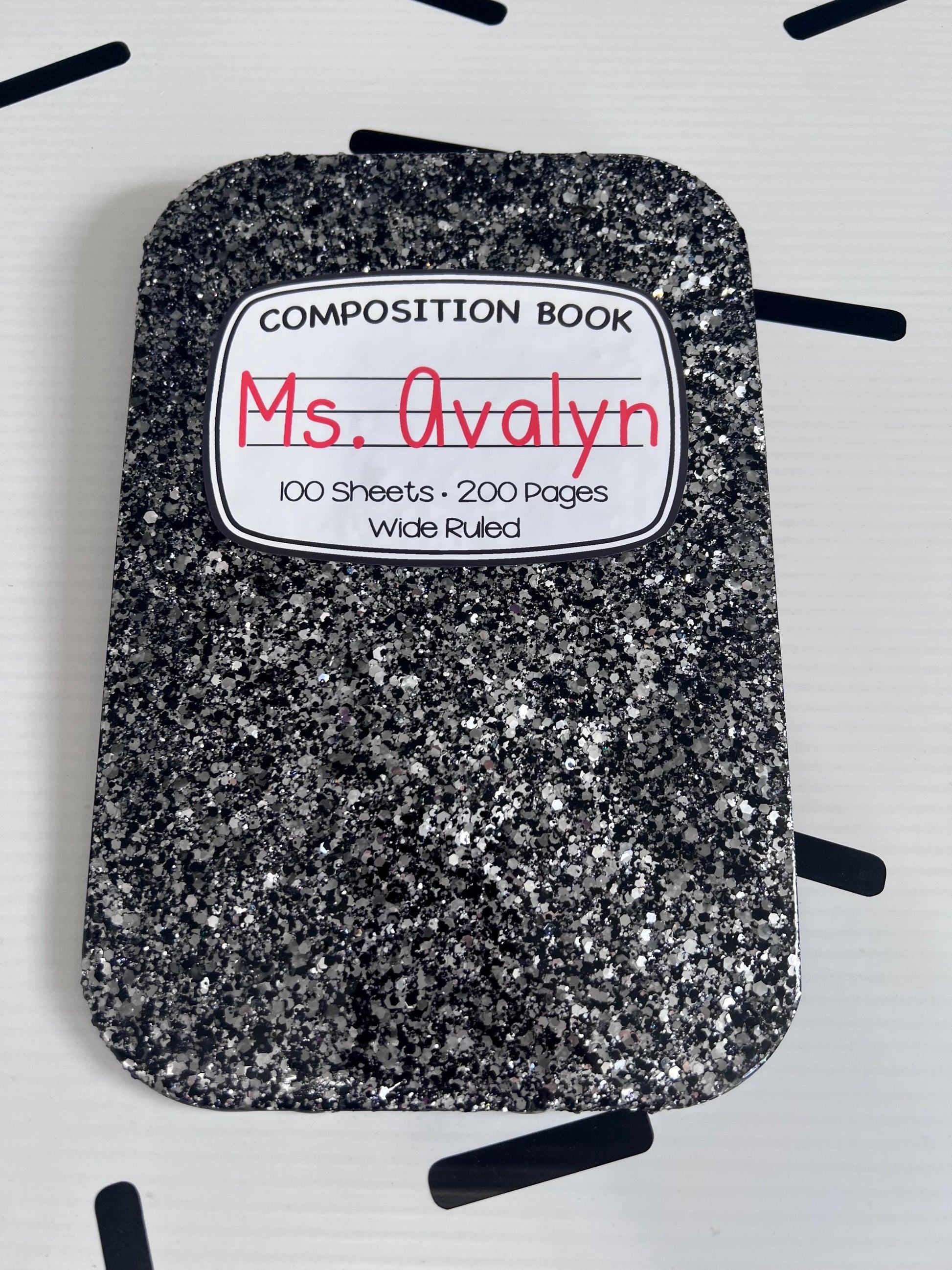 Personalized Glitter Memo Clipboard: Teacher Appreciation Gift (6x10")