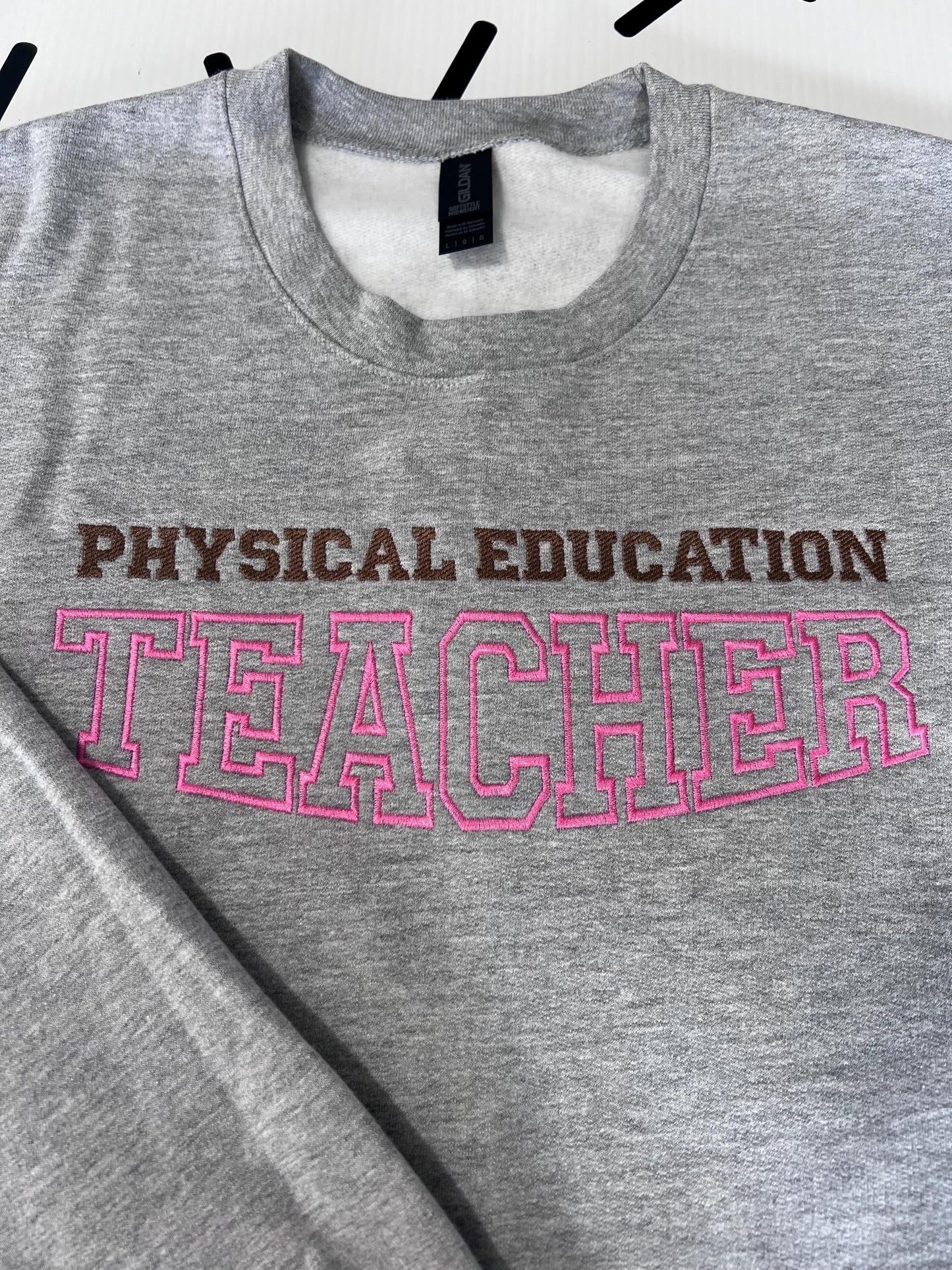Custom Embroidered Teacher Sweatshirt: Personalized Subject Crewneck