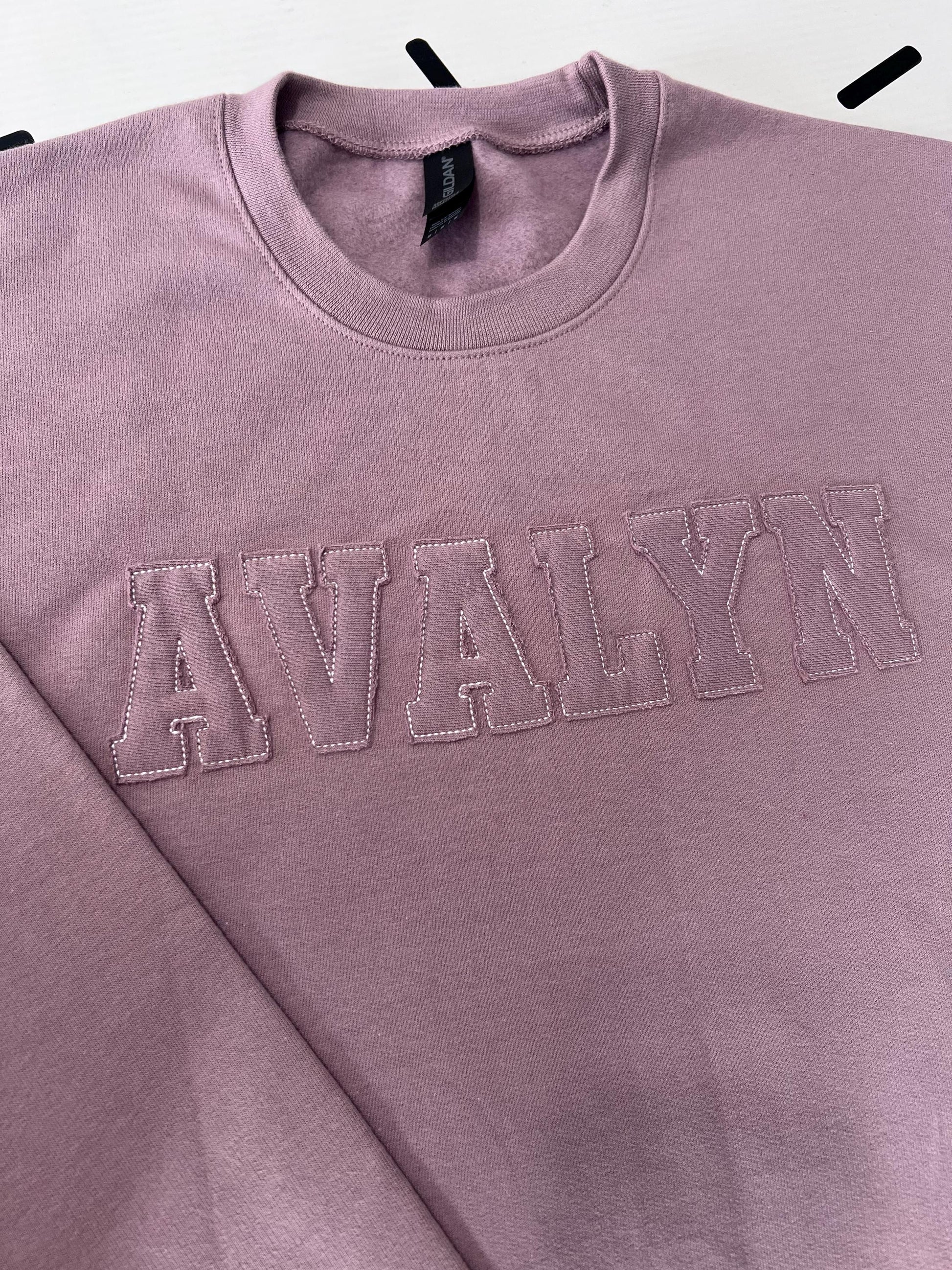 Custom Embroidered Appliqué Crewneck: Personalized Varsity Sweatshirt