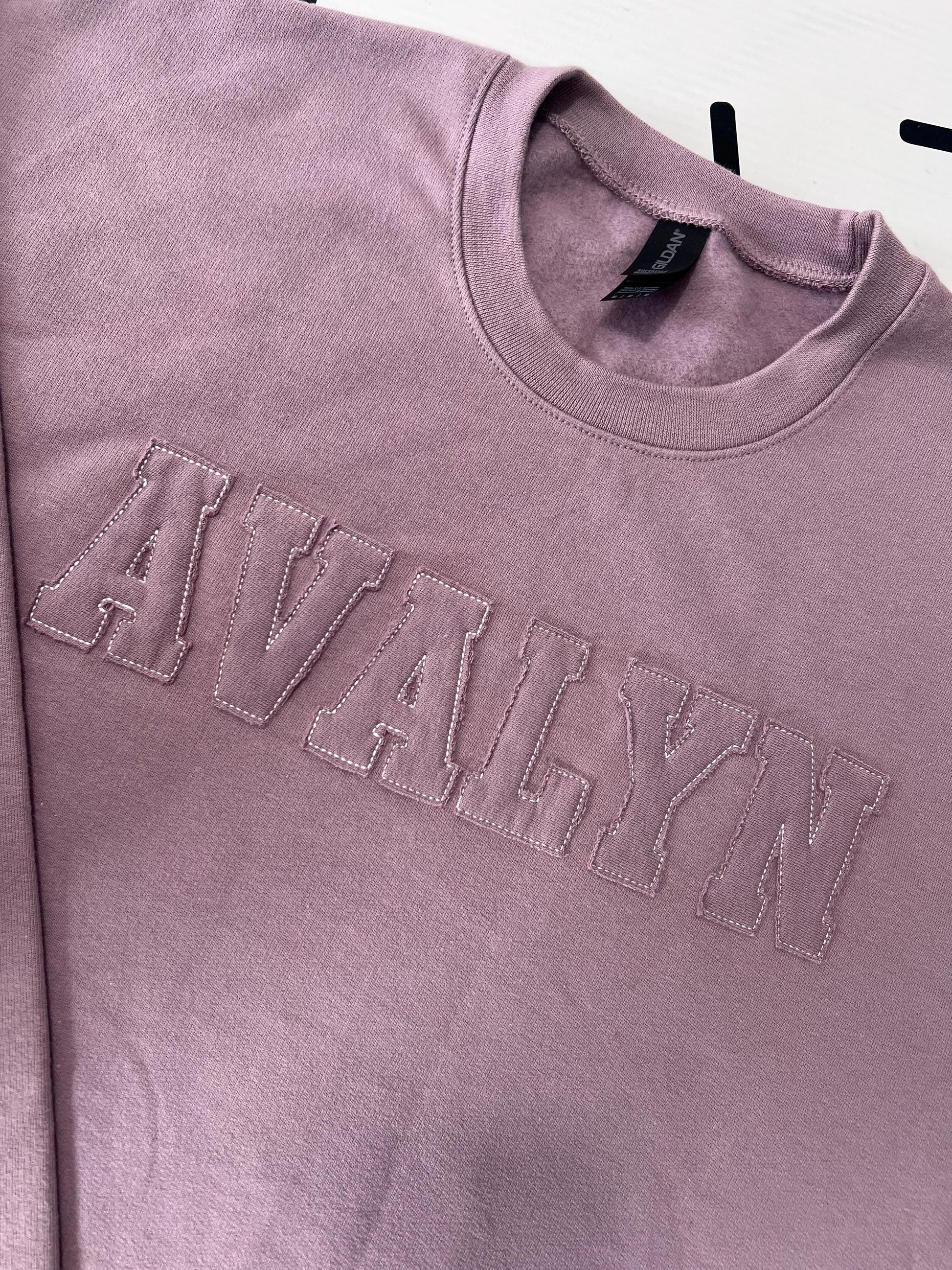 Custom Embroidered Appliqué Crewneck: Personalized Varsity Sweatshirt