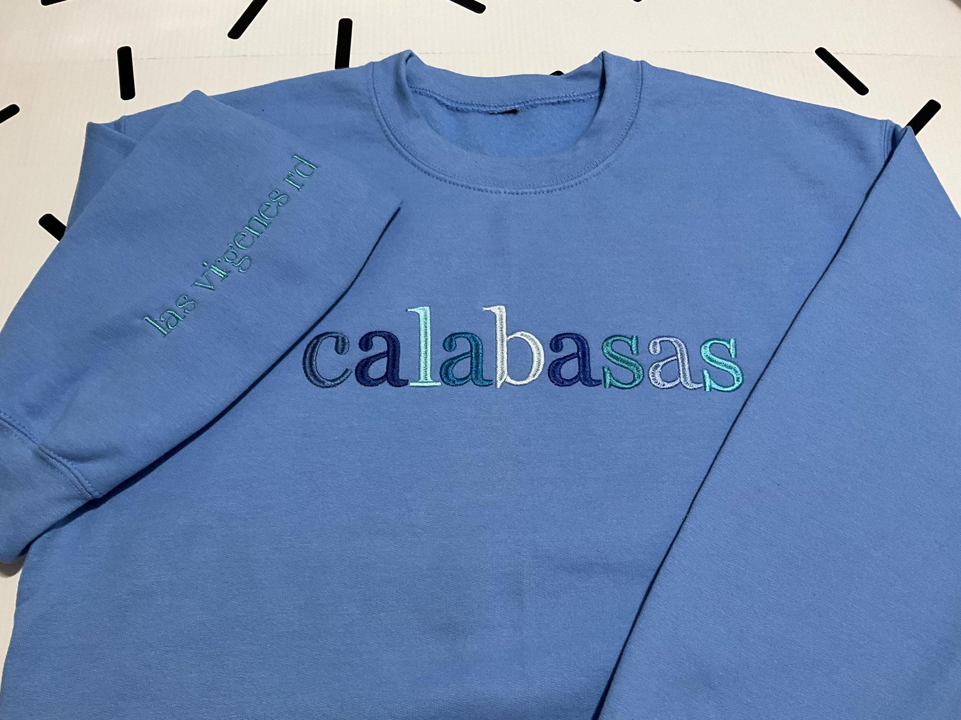 Custom City Embroidered Sweatshirt: Minimalist Travel Crewneck