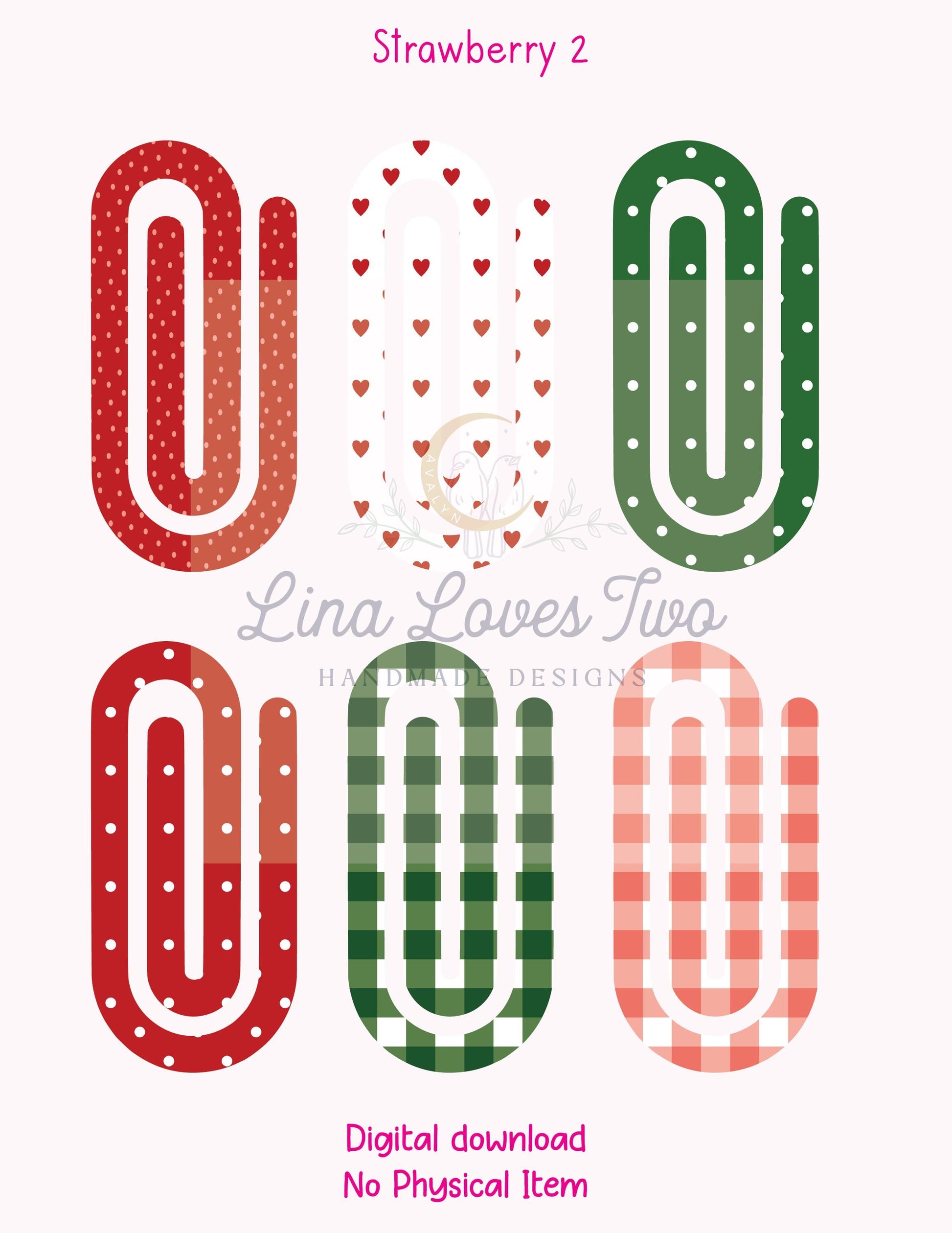 Strawberry Jumbo Paperclip PNG: Sublimation Designs (Digital Download)