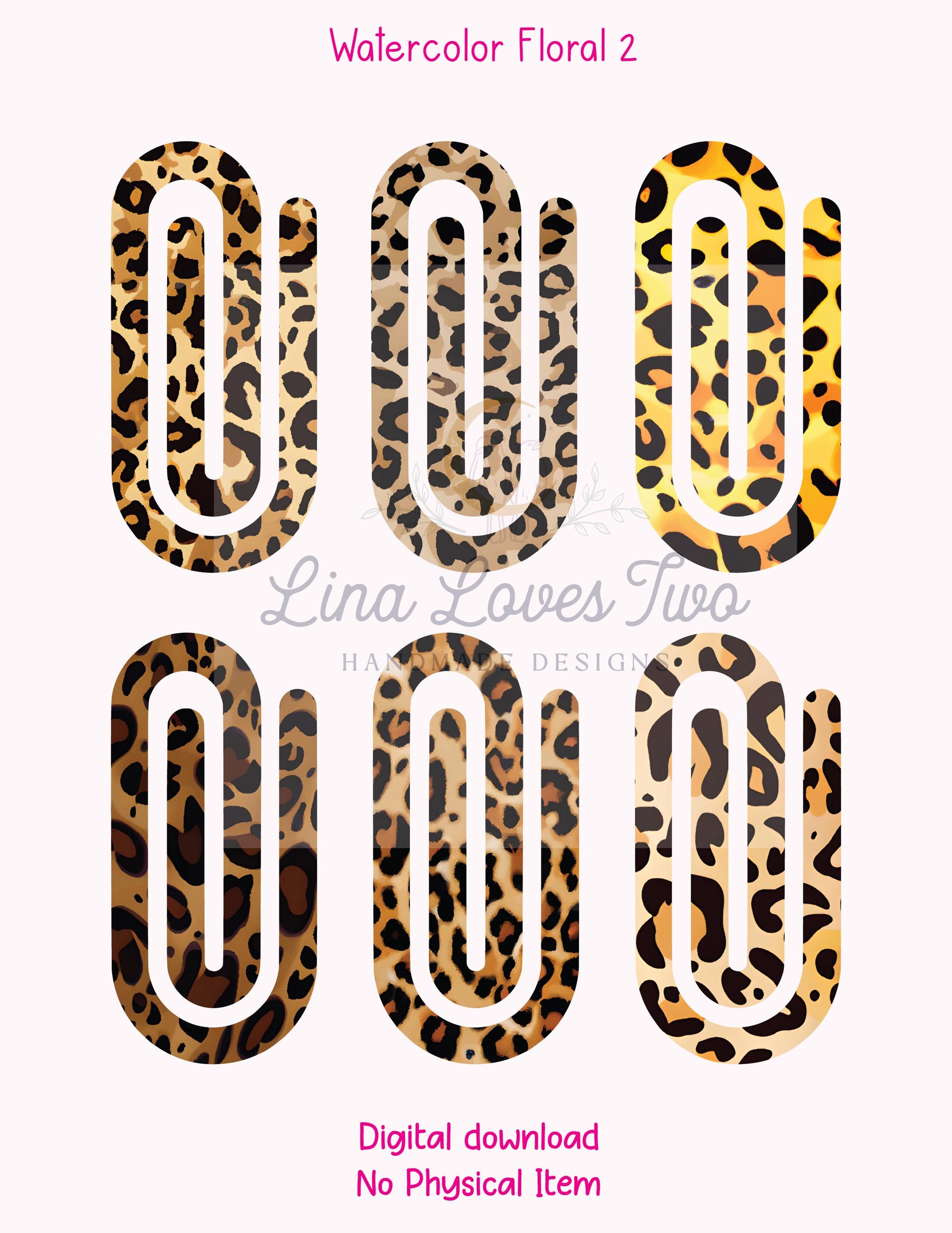 Leopard Print Jumbo Paperclip PNG: Sublimation Designs (Digital Download)