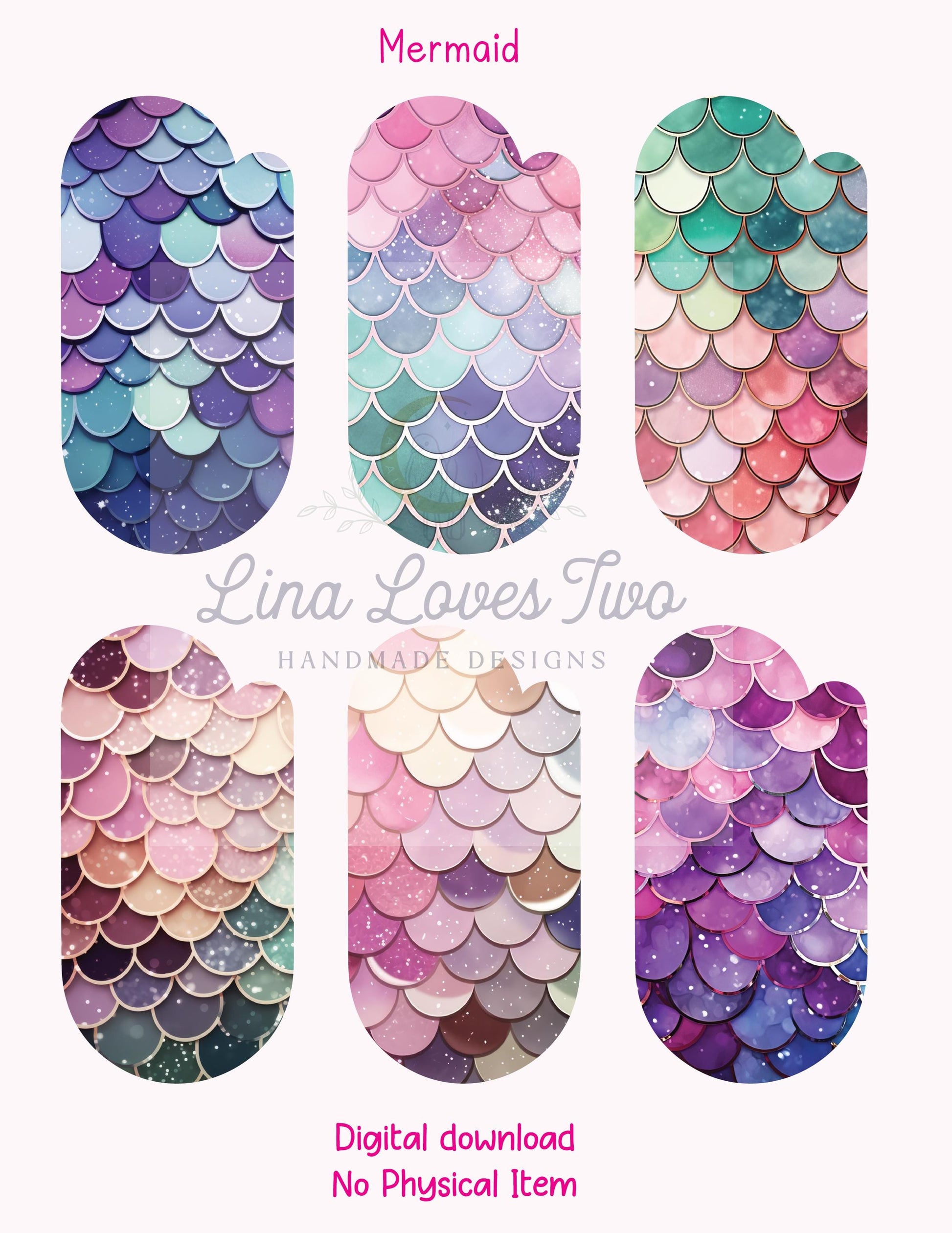 Mermaid Scale Jumbo Paperclip PNG: Sublimation Design (Digital Download)