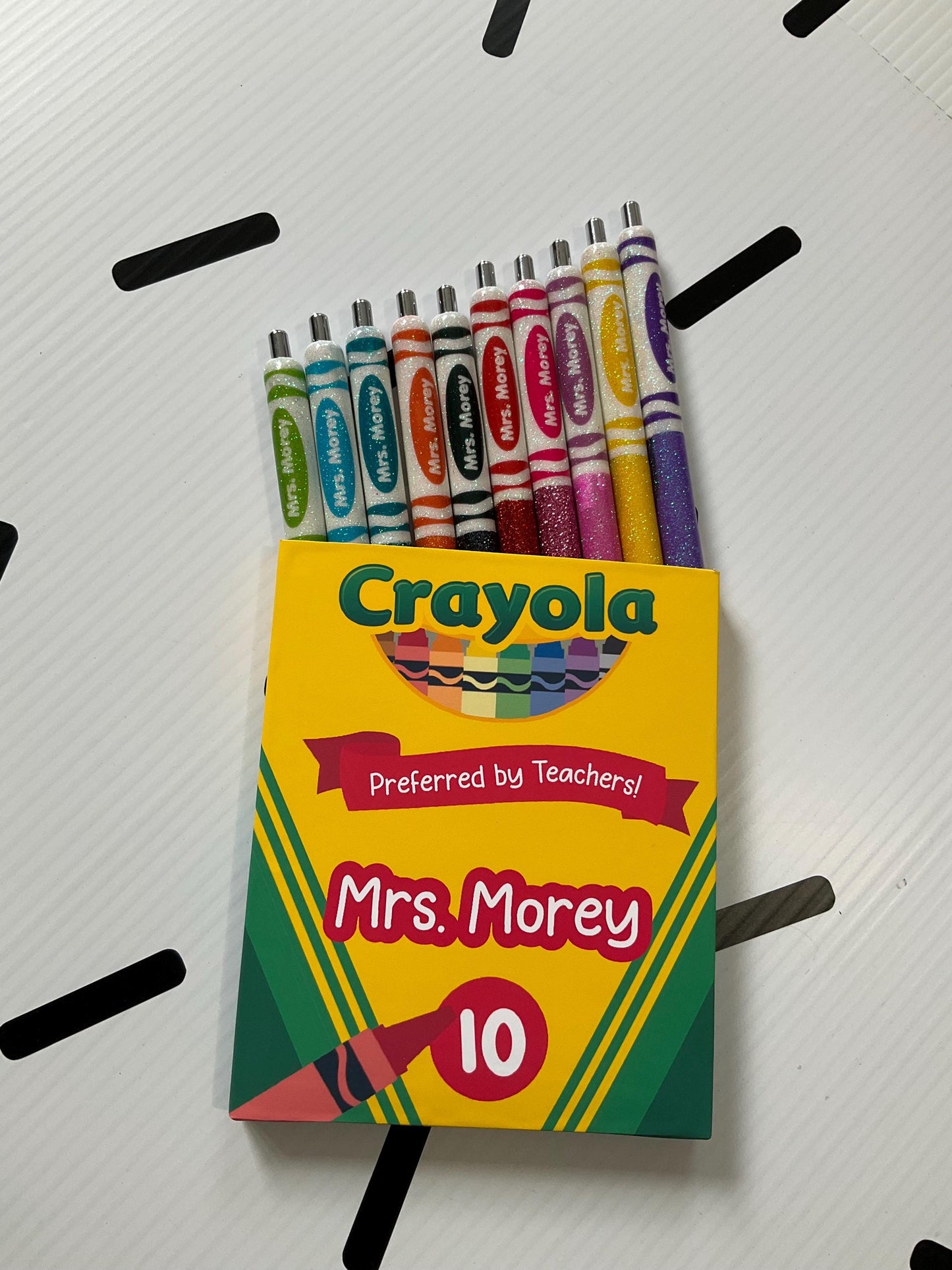 Glitter Color Personalized Teacher Pens: Unique Appreciation Gift (Set of 10)