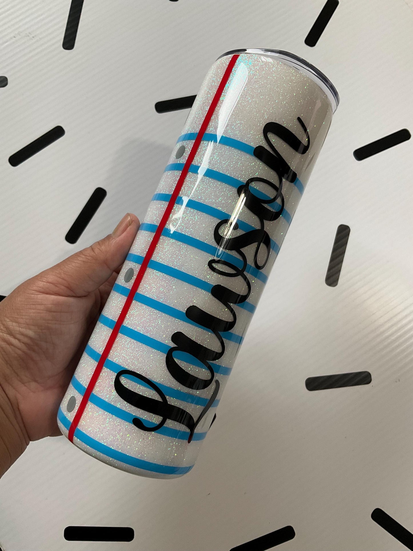 Teacher Tumbler: Stainless Steel Pencil & Notebook Design (20 oz)