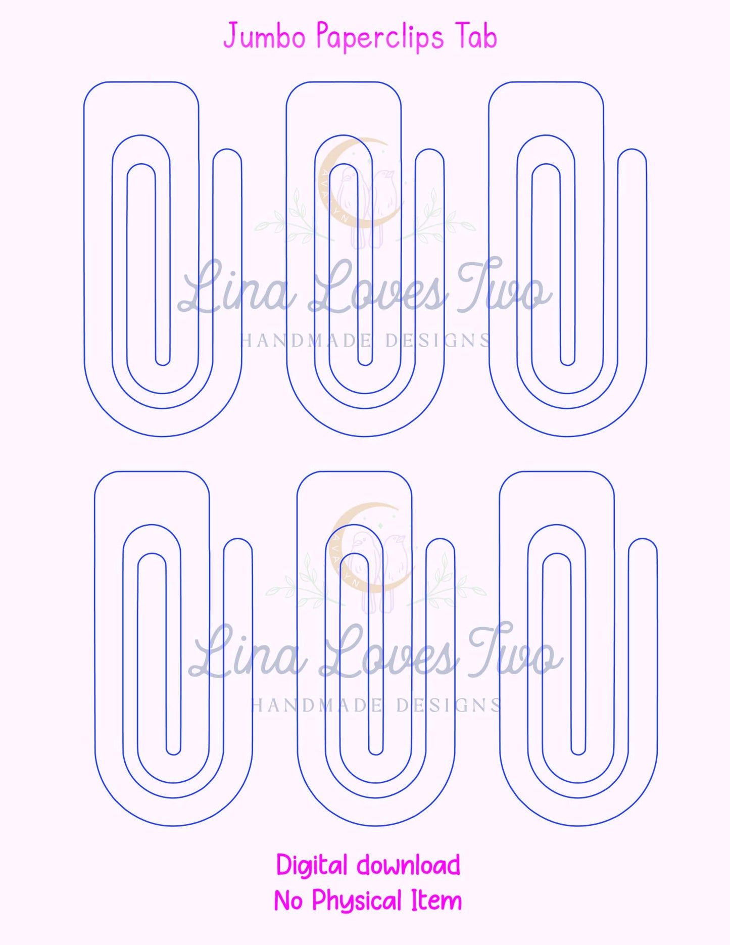 Jumbo Paperclip Tab SVG Template: Laser & Vinyl Cut File (Digital File)