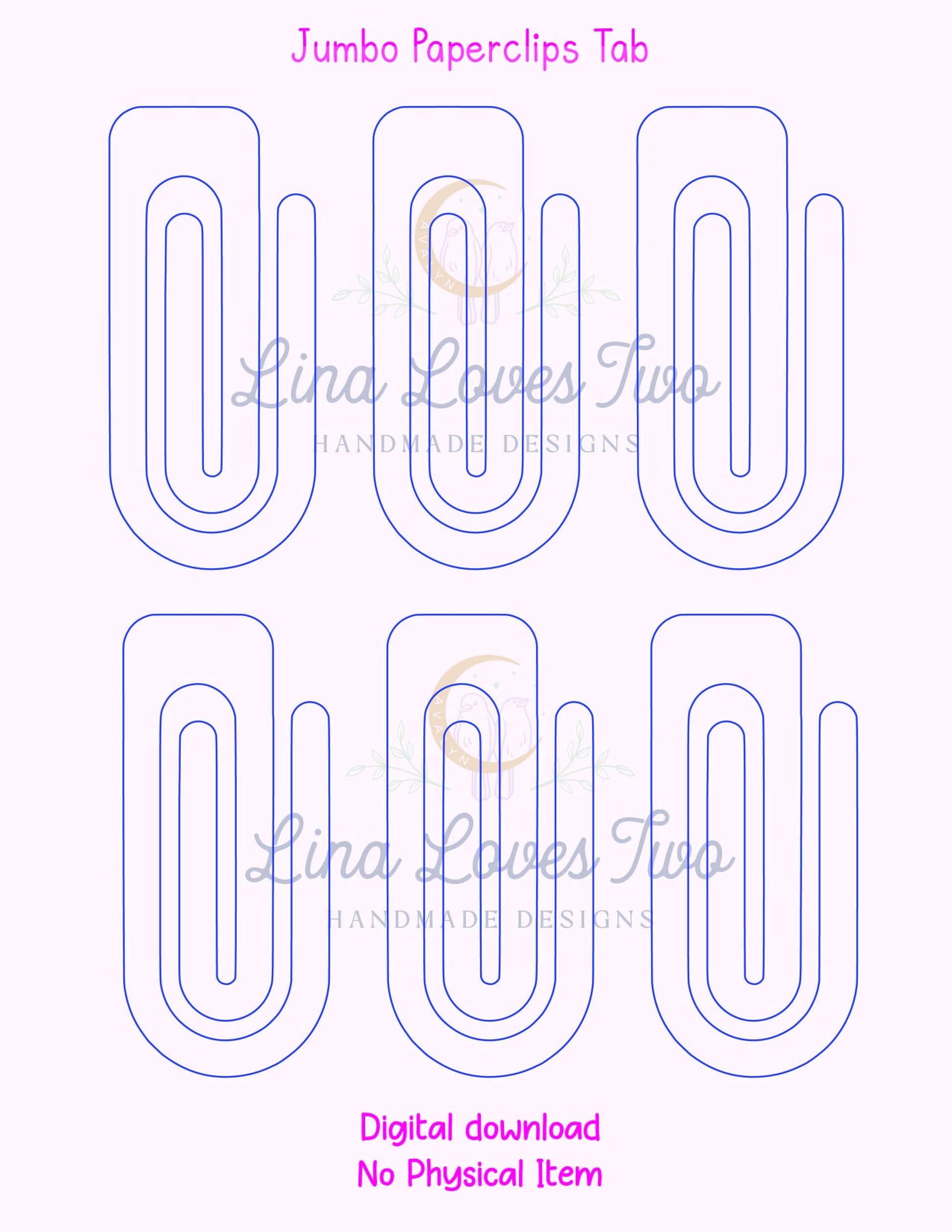 Jumbo Paperclip Tab SVG Template: Laser & Vinyl Cut File (Digital File)