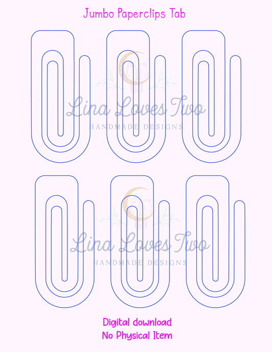 Jumbo Paperclip Tab SVG Template: Laser & Vinyl Cut File (Digital File)