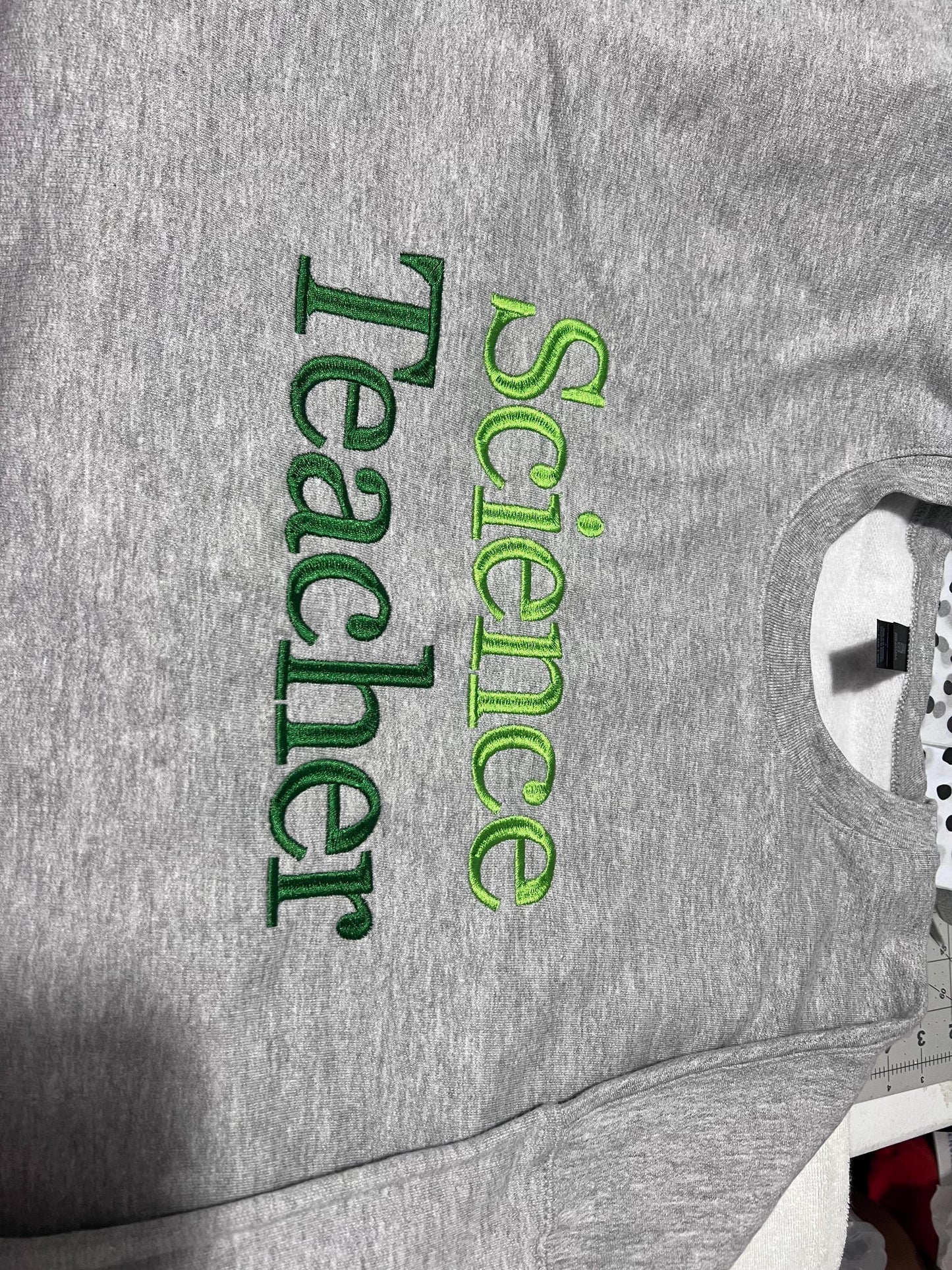 Custom Embroidered Teacher Subject Sweatshirt: Personalized Crewneck