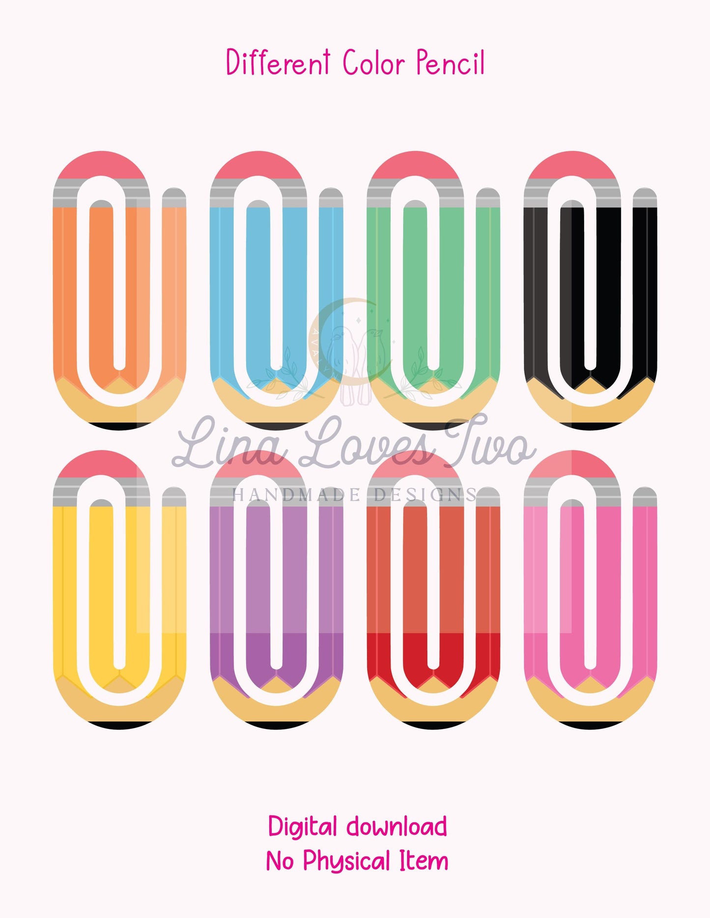 Color Pencil Jumbo Paperclip PNG: Sublimation Clipart (Digital Download)