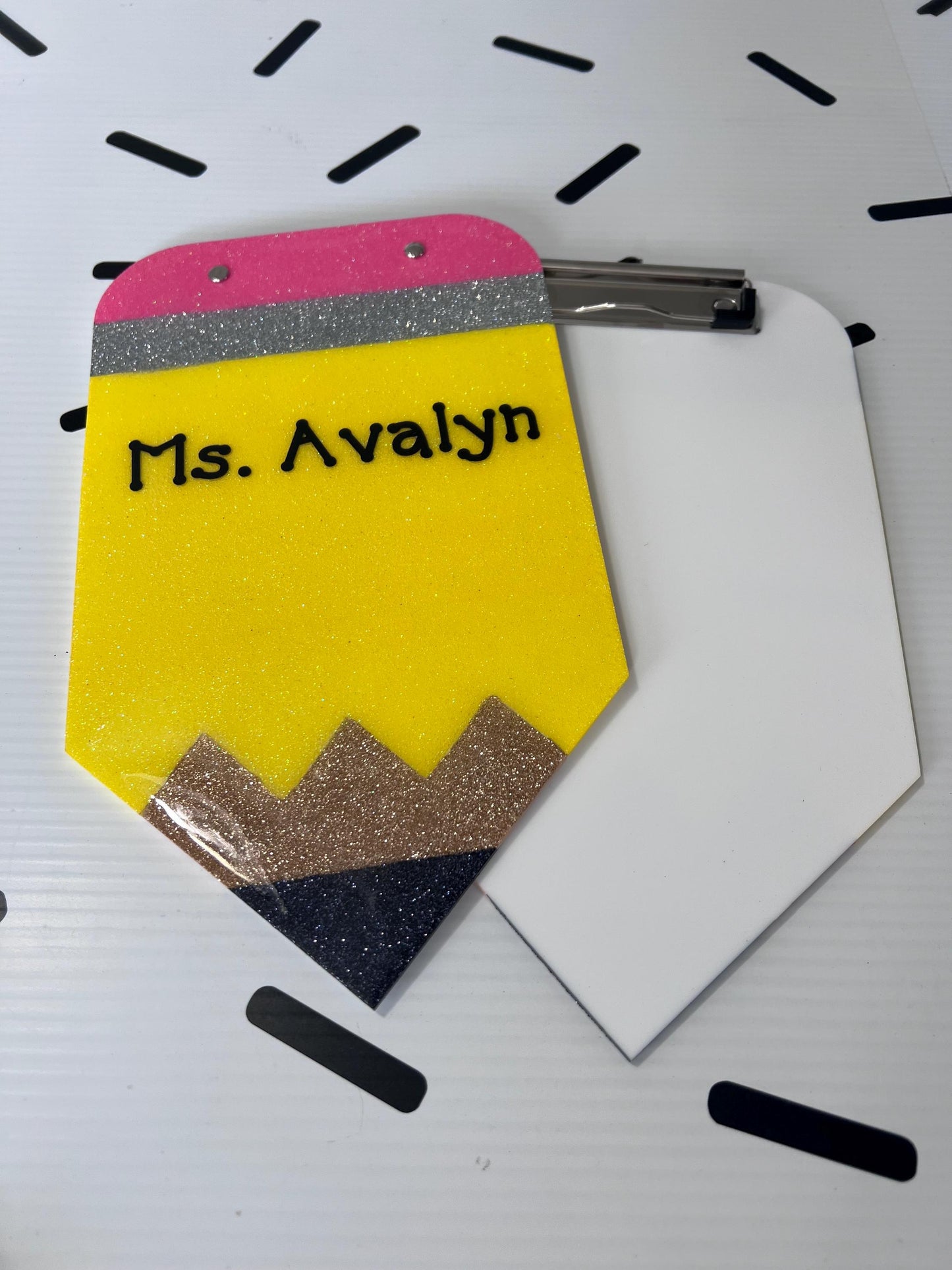 Personalized Glitter Memo Clipboard: Teacher Appreciation Gift (6x10")