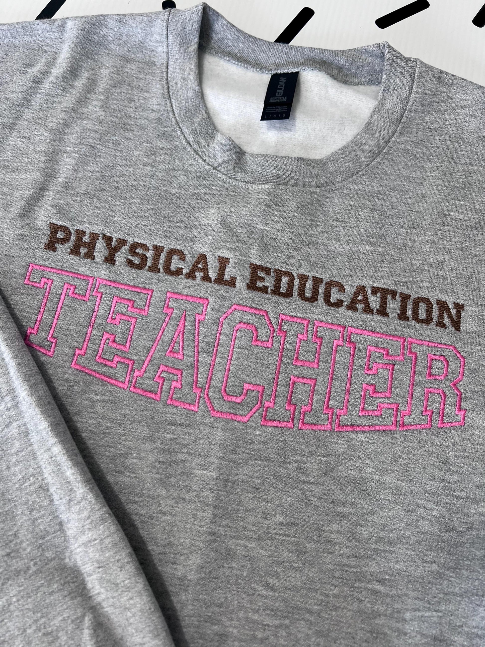 Custom Embroidered Teacher Sweatshirt: Personalized Subject Crewneck