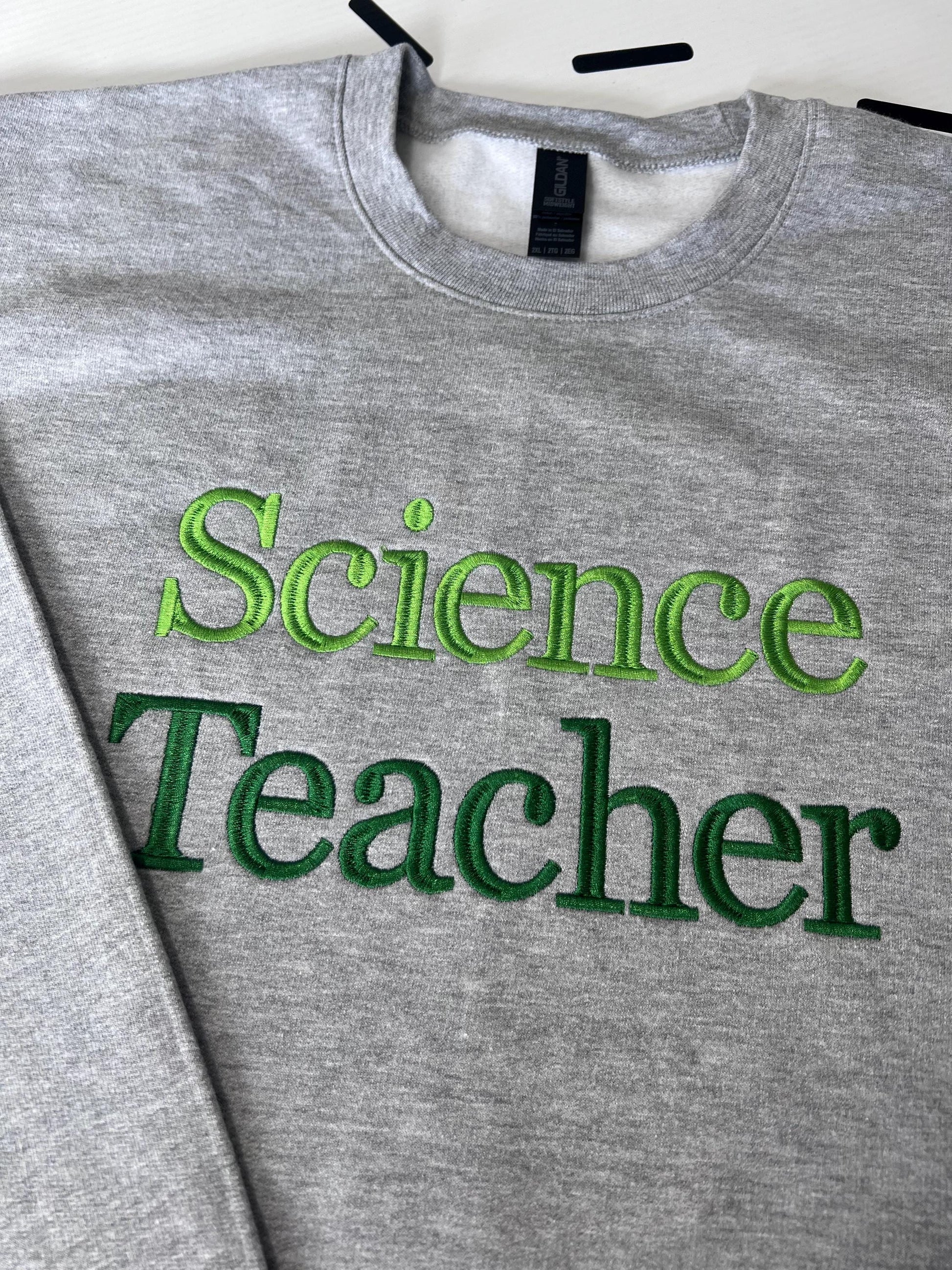 Custom Embroidered Teacher Subject Sweatshirt: Personalized Crewneck