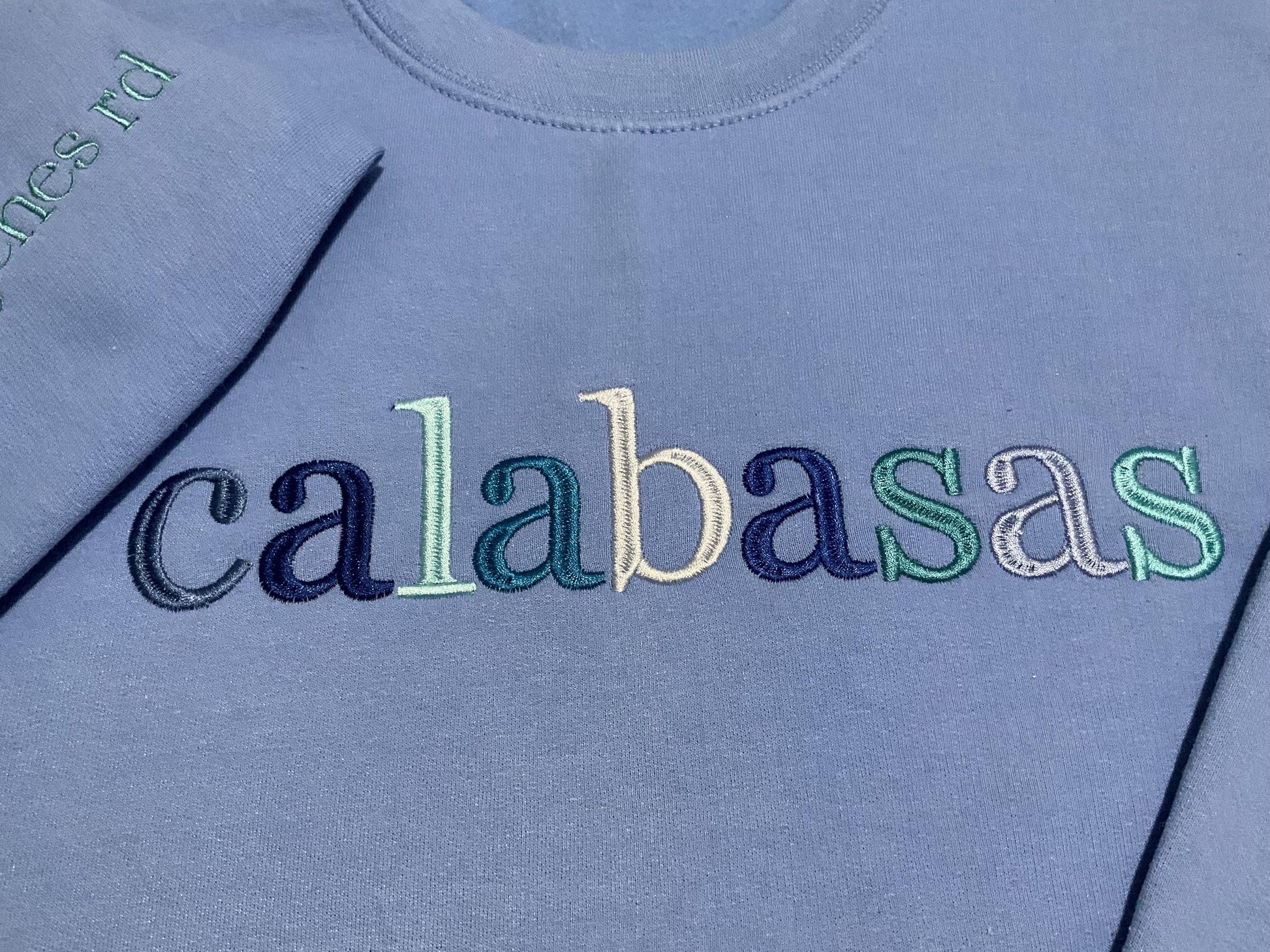 Custom City Embroidered Sweatshirt: Minimalist Travel Crewneck