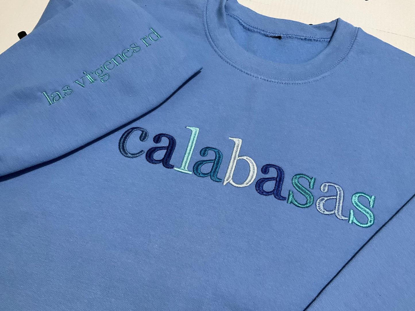 Custom City Embroidered Sweatshirt: Minimalist Travel Crewneck