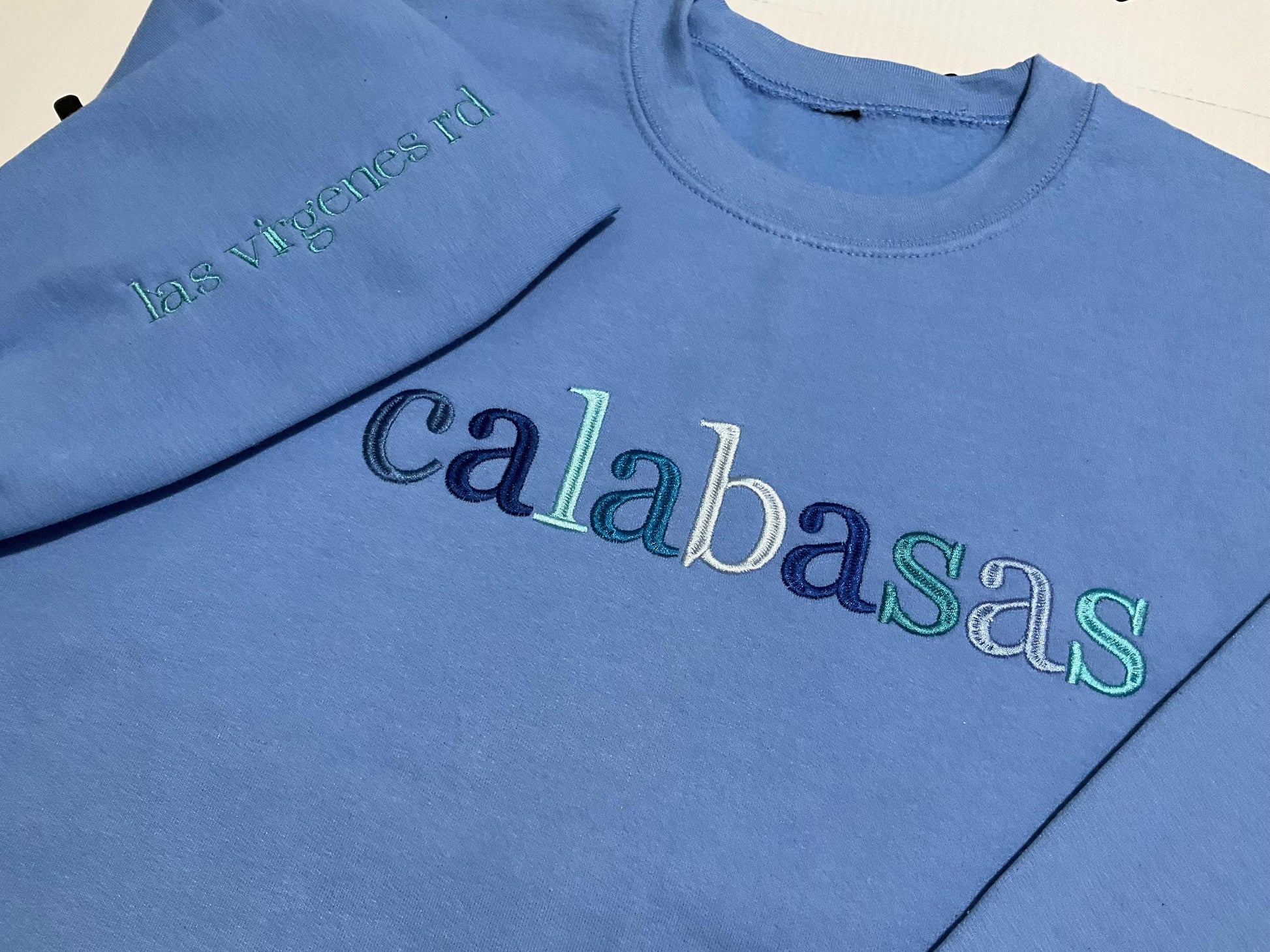 Custom City Embroidered Sweatshirt: Minimalist Travel Crewneck