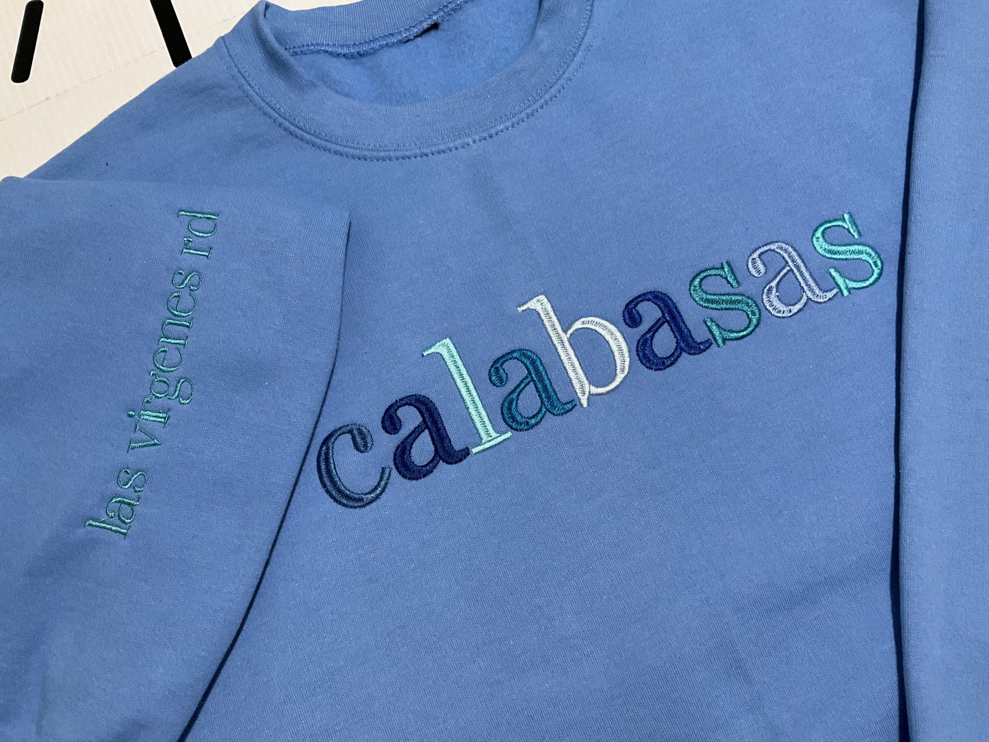 Custom City Embroidered Sweatshirt: Minimalist Travel Crewneck