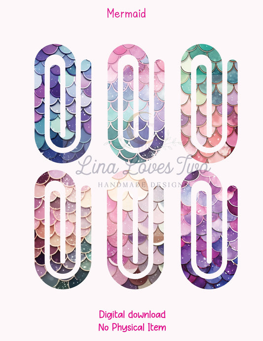 Mermaid Scale Jumbo Paperclip PNG: Sublimation Design (Digital Download)