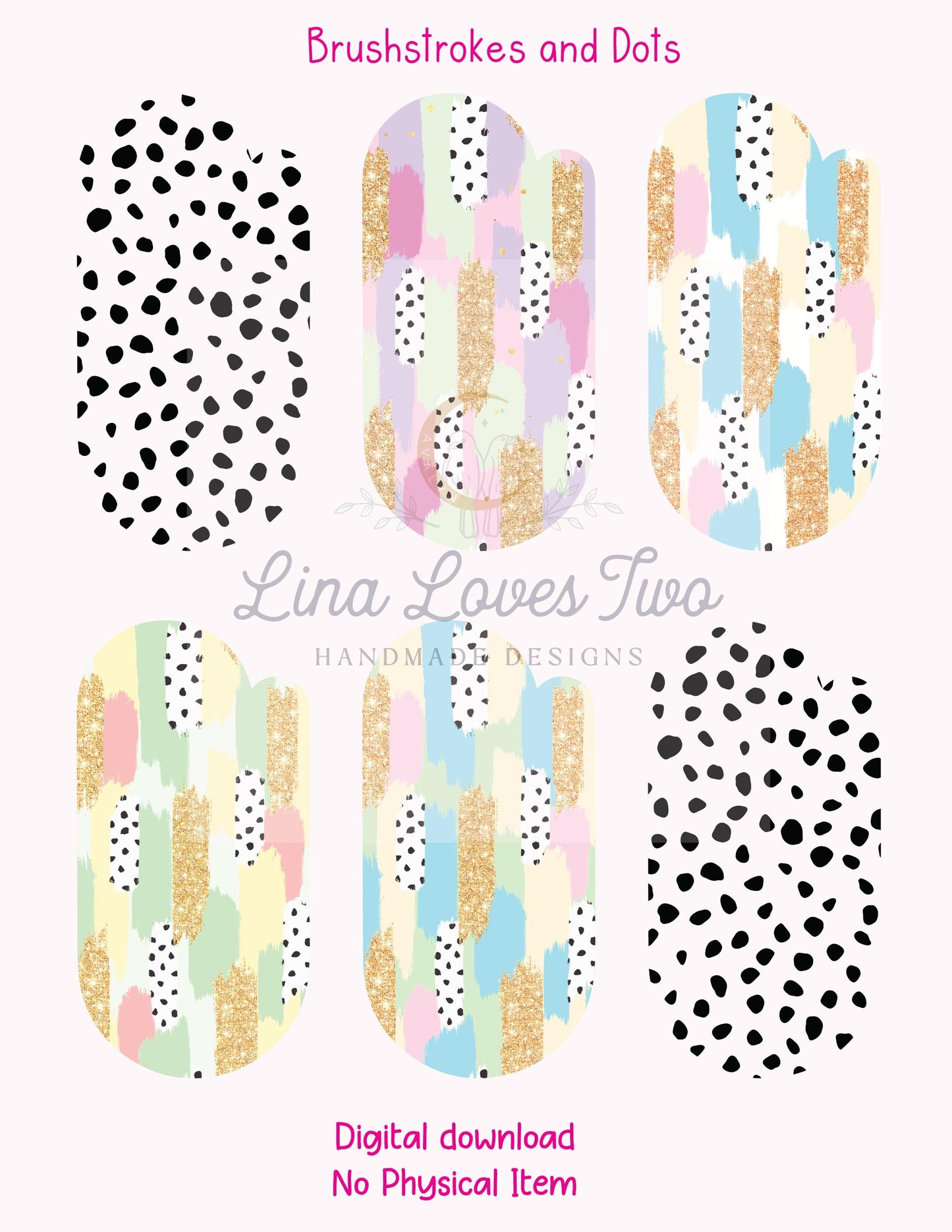 Brushstrokes Dots Paperclip PNG: Sublimation Clipart (Digital Download)