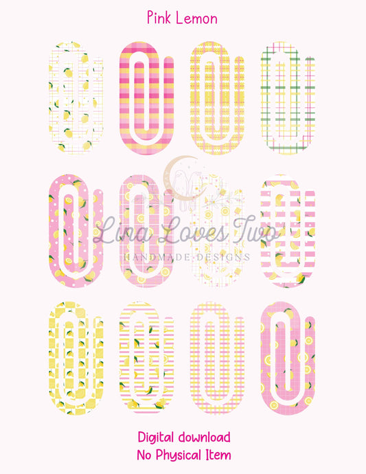 Pink Lemonade Paperclip PNG: Summer Sublimation Design (Digital Download)