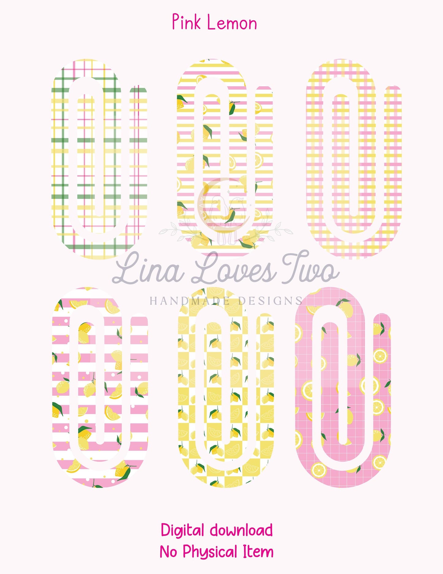 Pink Lemonade Paperclip PNG: Summer Sublimation Design (Digital Download)