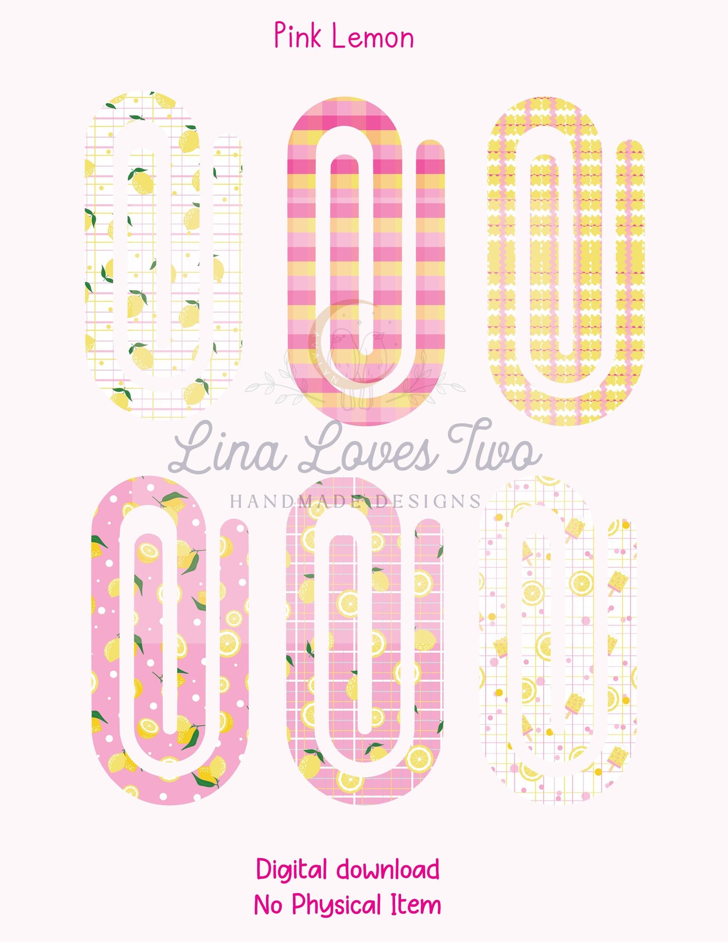 Pink Lemonade Paperclip PNG: Summer Sublimation Design (Digital Download)