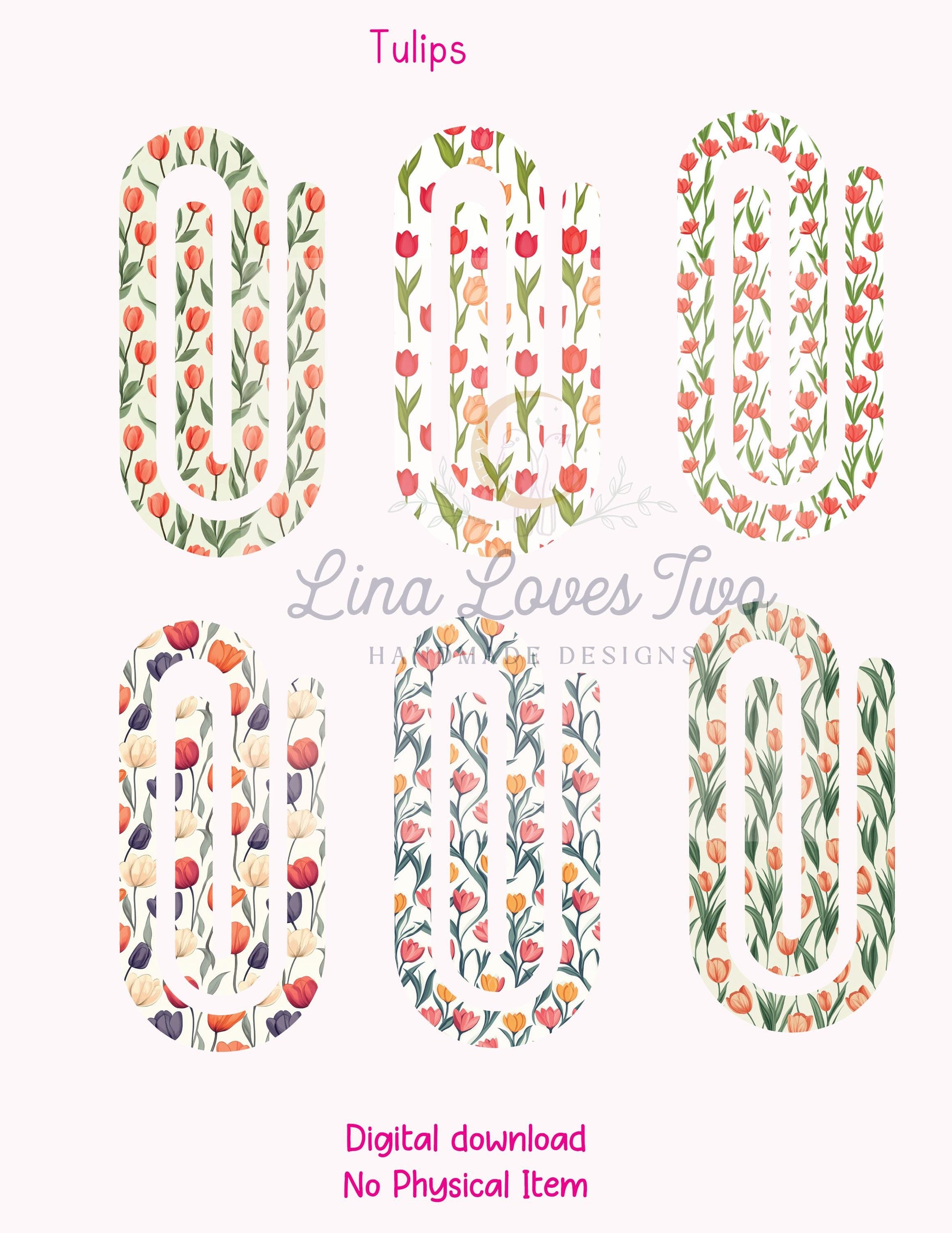 Tulip Jumbo Paperclip PNG: Spring Floral Clipart (Digital Download)