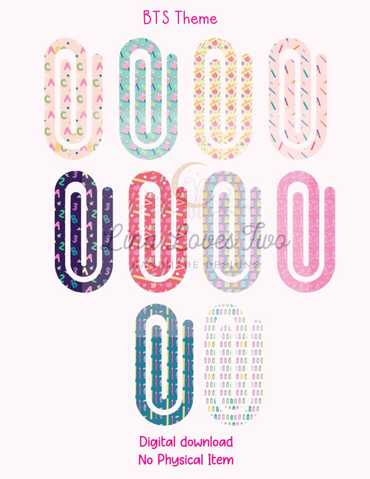 Back to School Paperclip PNG: Sublimation Clipart (Digital Download)